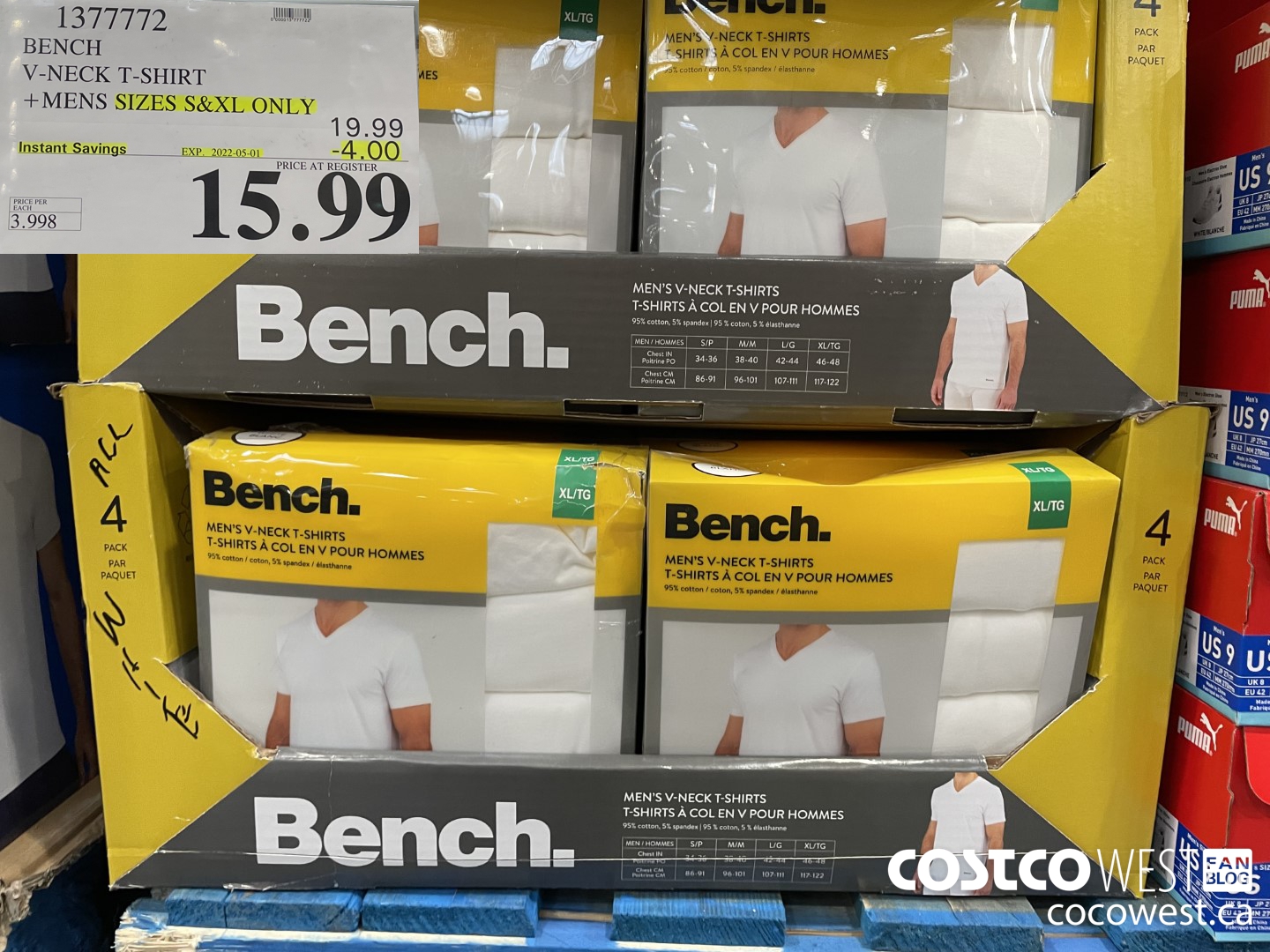 1377772 BENCH V-NECK T-SHIRT MENS SIZES S&XL ONLY ($4.00 INSTANT SAVINGS EXPIRES ON 2022-05-01) $15.99