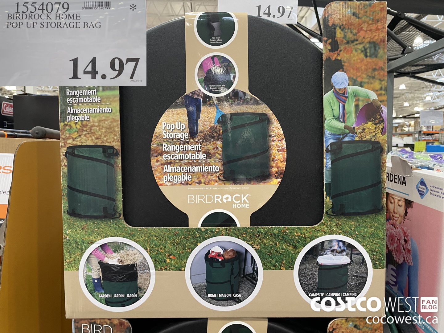 1554079 BIRDROCK HOME POP UP STORAGE BAG  $14.97