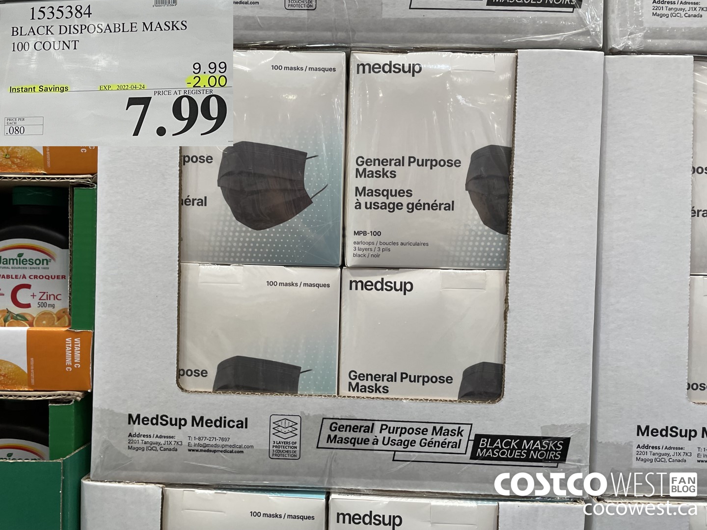 1535384 BLACK DISPOSABLE MASKS 100 COUNT ($2.00 INSTANT SAVINGS EXPIRES ON 2022-04-24) $7.99