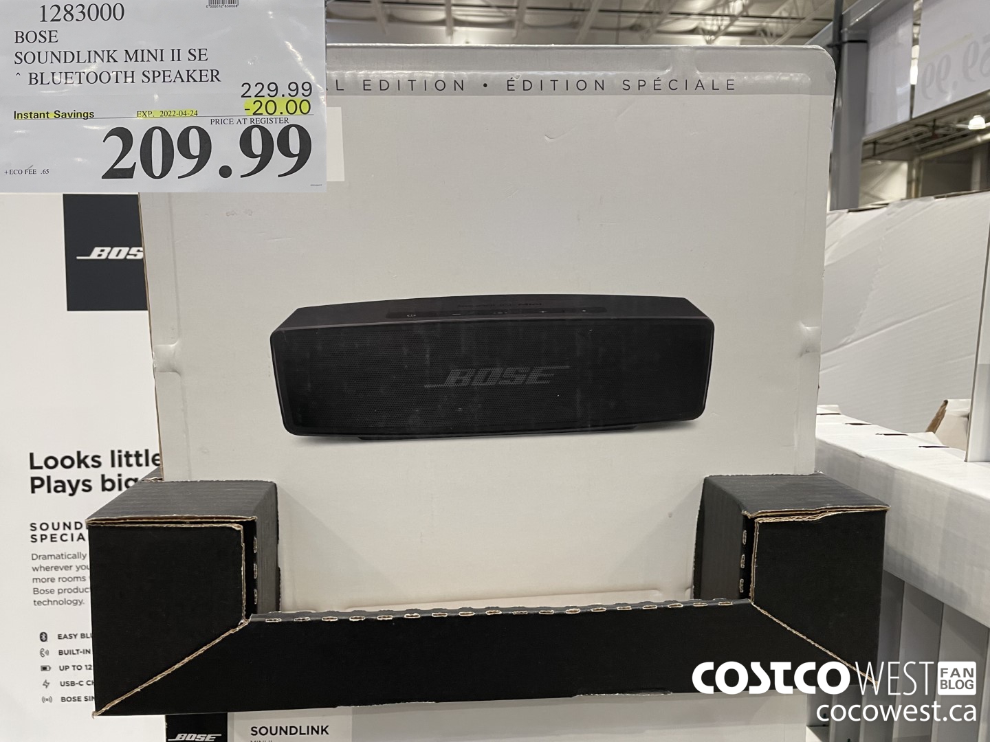 1283000 BOSE SOUNDLINK MINI II SE BLUETOOTH SPEAKER ($20.00 INSTANT SAVINGS EXPIRES ON 2022-04-24) $209.99