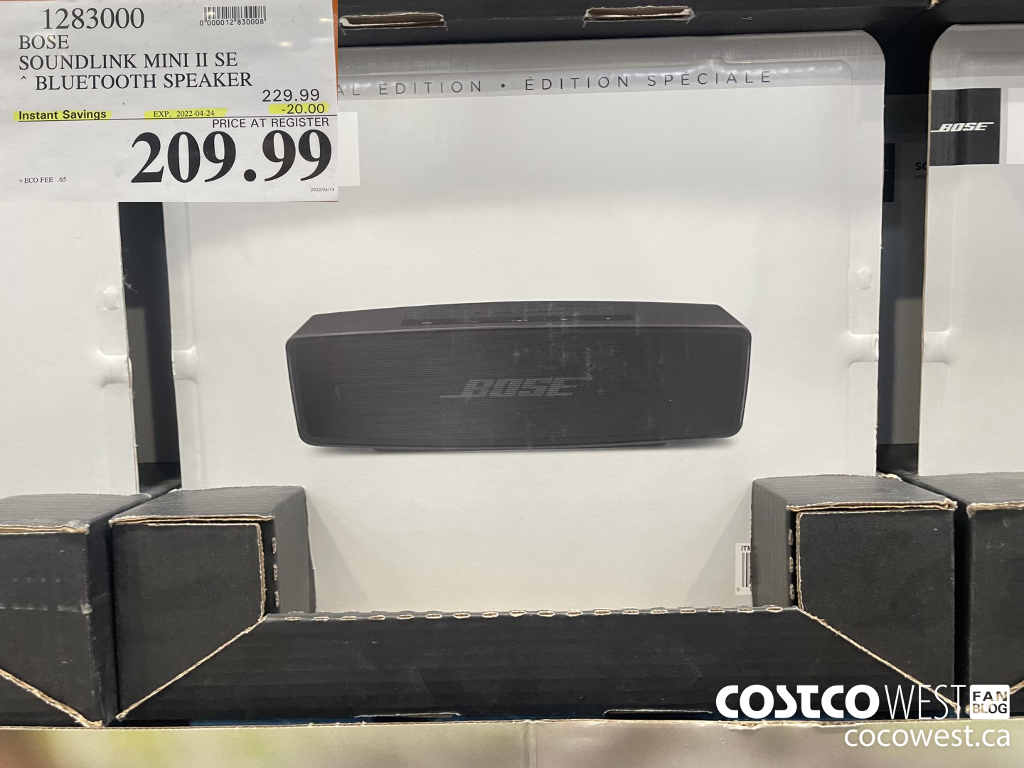 1283000 BOSE SOUNDLINK MINI II SE BLUETOOTH SPEAKER ($20.00 INSTANT SAVINGS EXPIRES ON 2022-04-24) $209.99