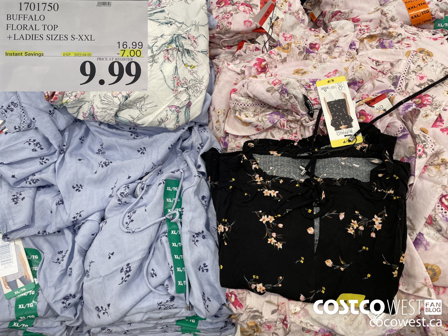 1701750 BUFFALO FLORAL TOP LADIES SIZES S-XXL  ($7.00 INSTANT SAVINGS EXPIRES ON 2022-04-03) $9.99