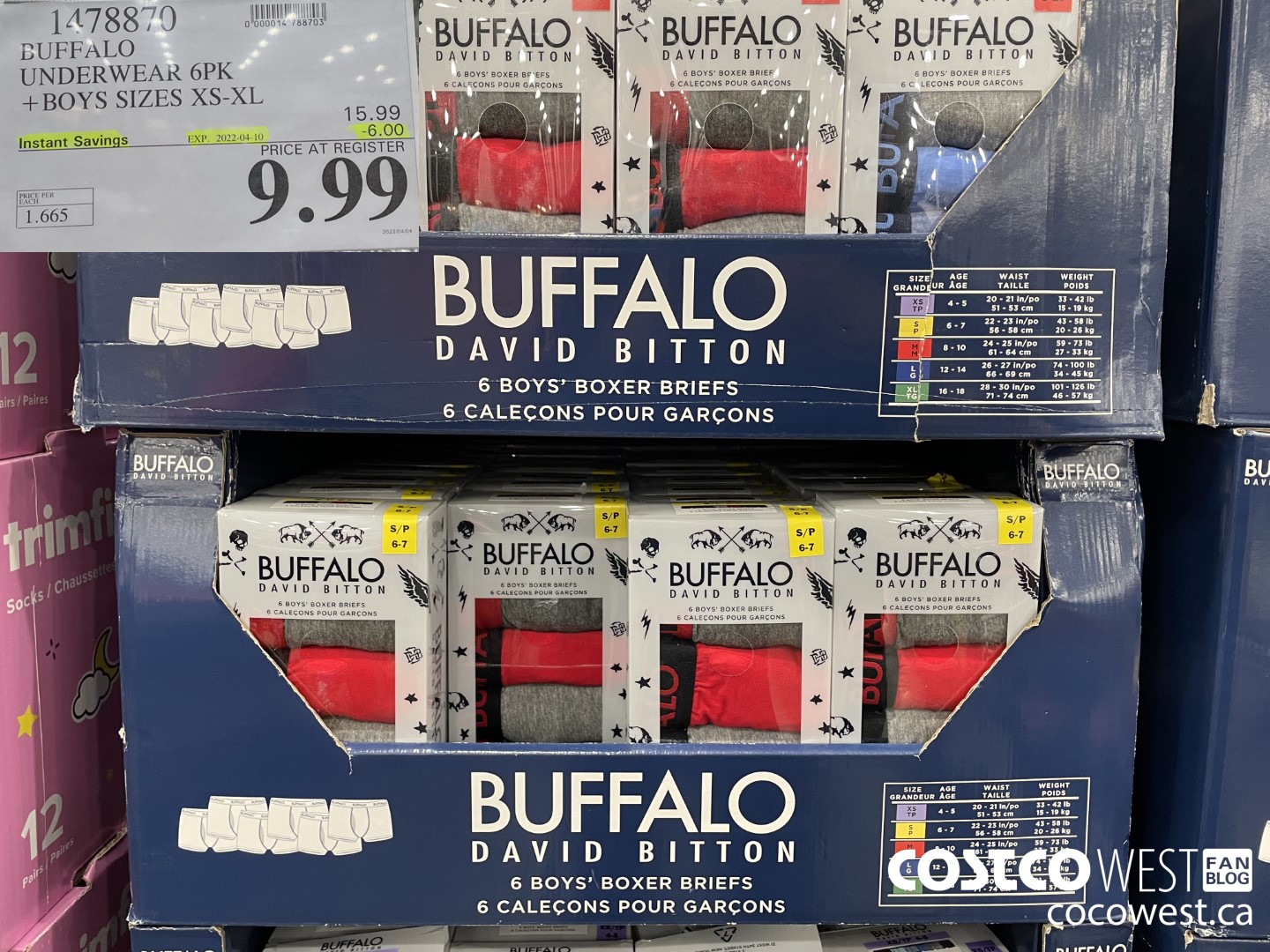 1478870 BUFFALO UNDERWEAR 6PK BOYS SIZES XS-XL ($6.00 INSTANT SAVINGS EXPIRES ON 2022-04-10) $9.99