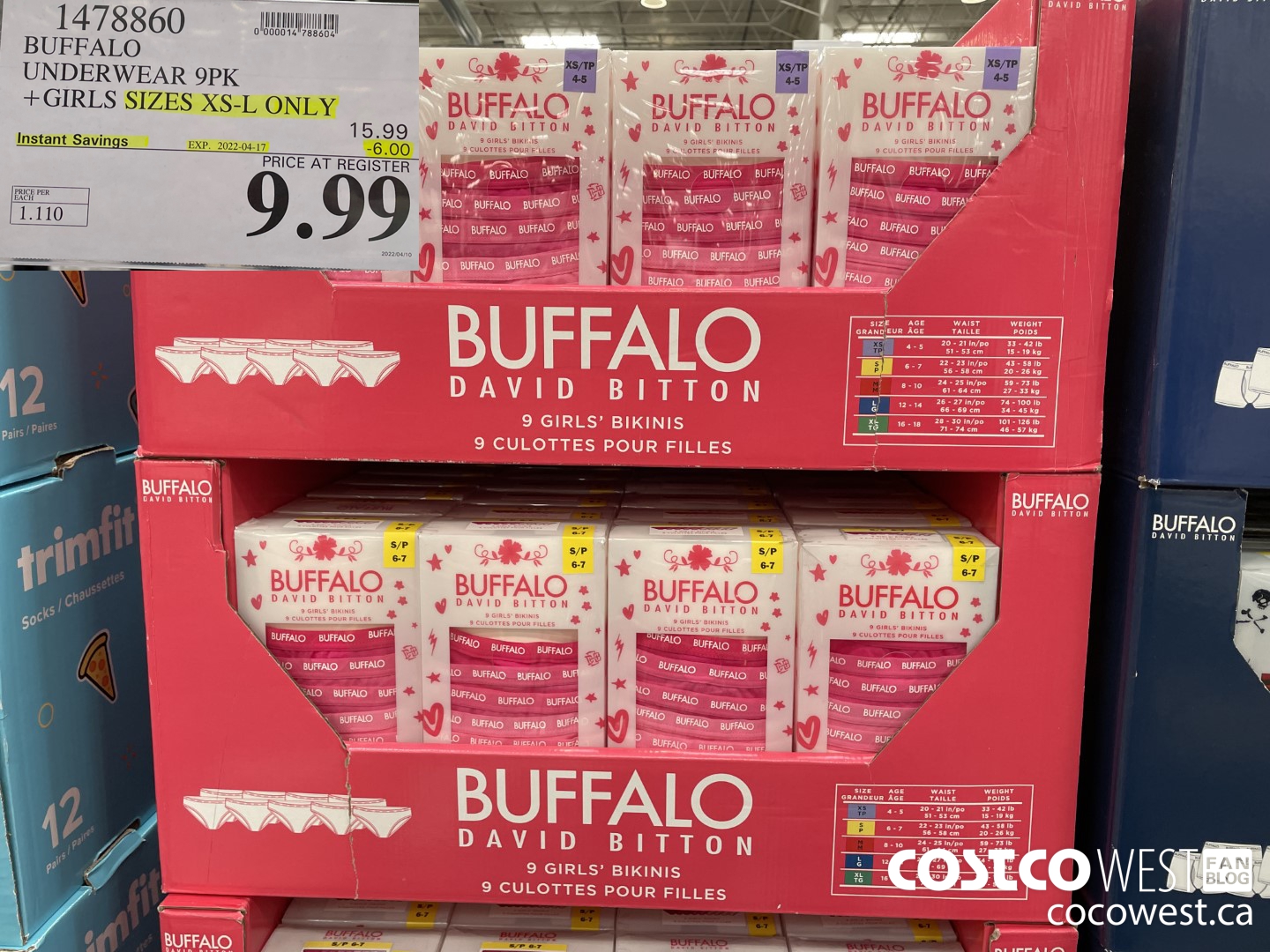 1478860 BUFFALO UNDERWEAR 9PK GIRLS SIZES XS-L ONLY ($6.00 INSTANT SAVINGS EXPIRES ON 2022-04-17) $9.99