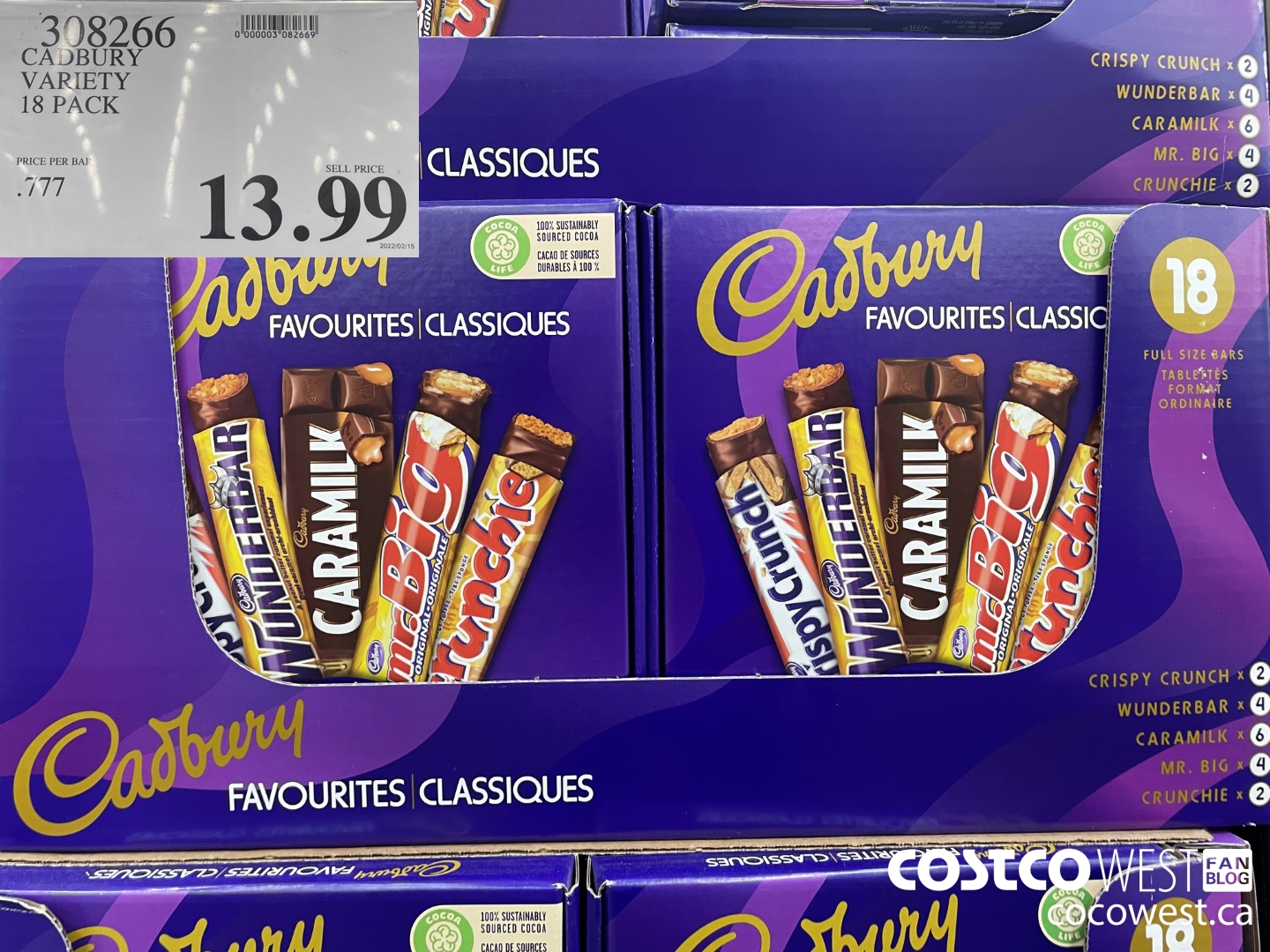 308266 CADBURY VARIETY 18 PACK $13.99
