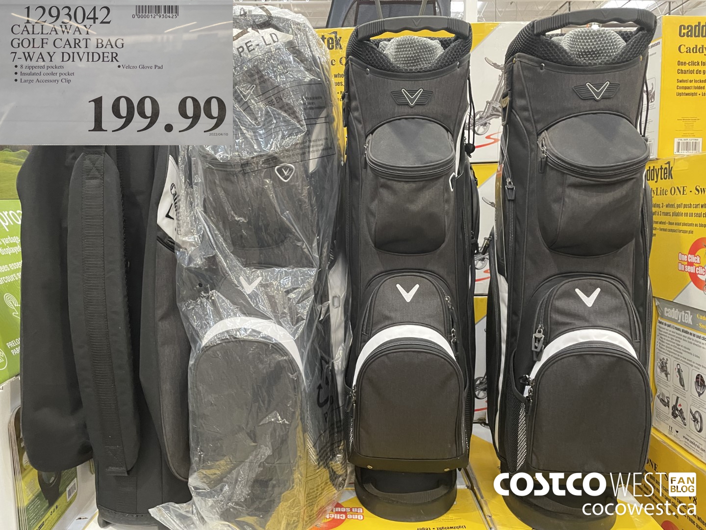 1293042 CALLAWAY GOLF CART BAG 7-WAY DIVIDER $199.99