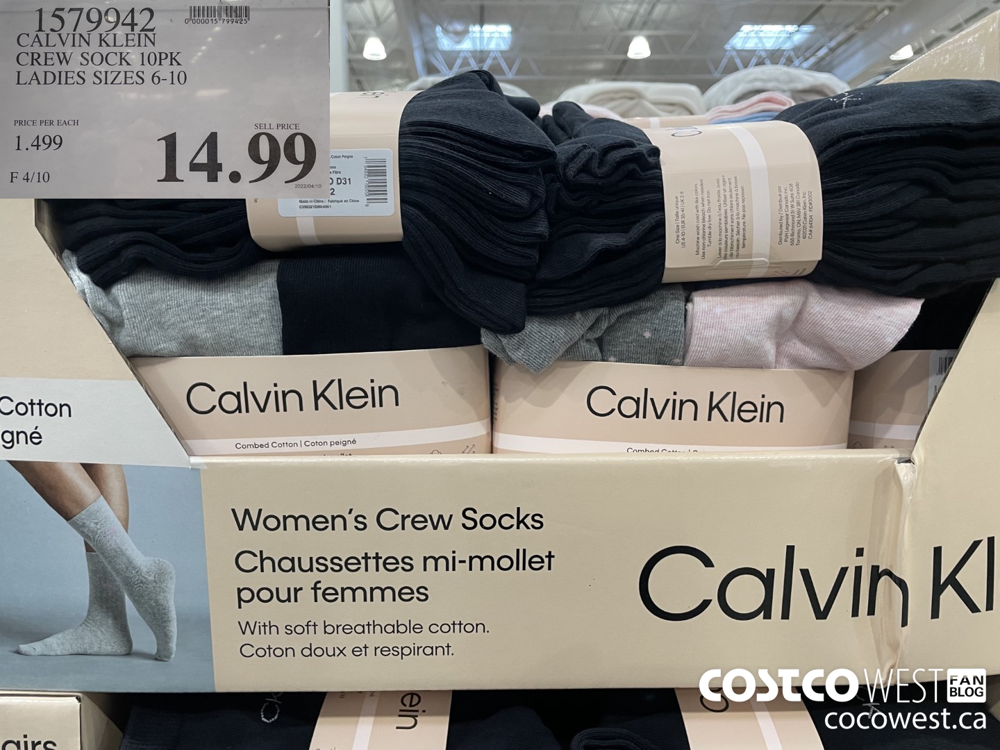 1579942 CALVIN KLEIN CREW SOCK 10PK LADIES SIZES 6-10 $14.99