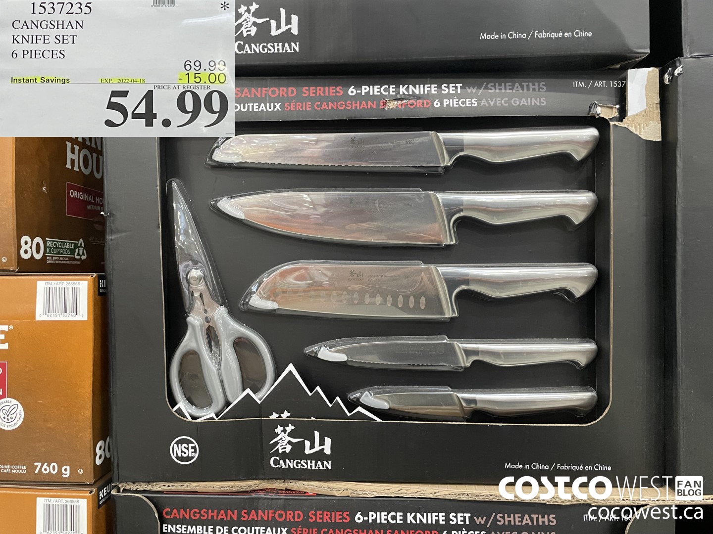 1537235 CANGSHAN KNIFE SET 6 PIECES ($15.00 INSTANT SAVINGS EXPIRES ON 2022-04-18) $54.99