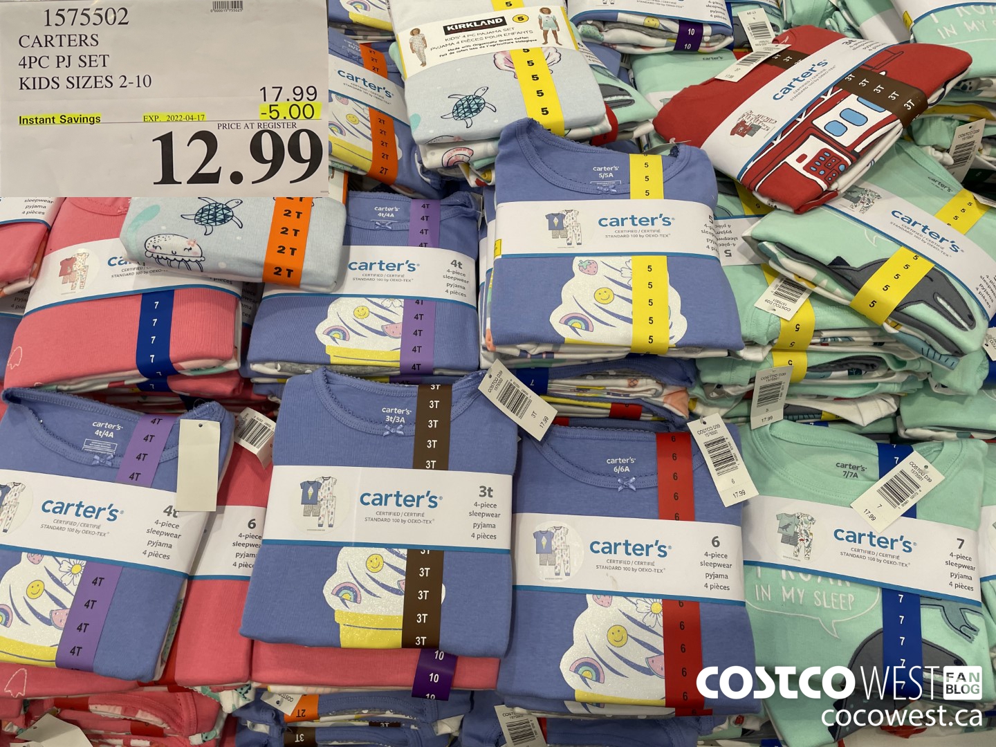 1575502 CARTERS 4PC PJ SET KIDS SIZES 2-10 ($5.00 INSTANT SAVINGS EXPIRES ON 2022-04-17) $12.99