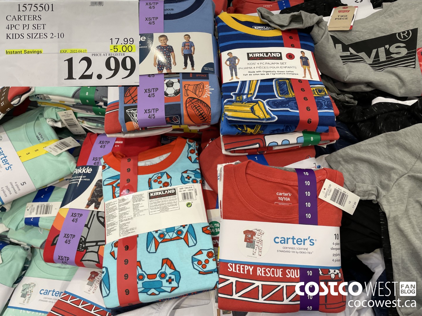 1575501 CARTERS 4PC PJ SET KIDS SIZES 2-10  ($5.00 INSTANT SAVINGS EXPIRES ON 2022-04-17) $12.99