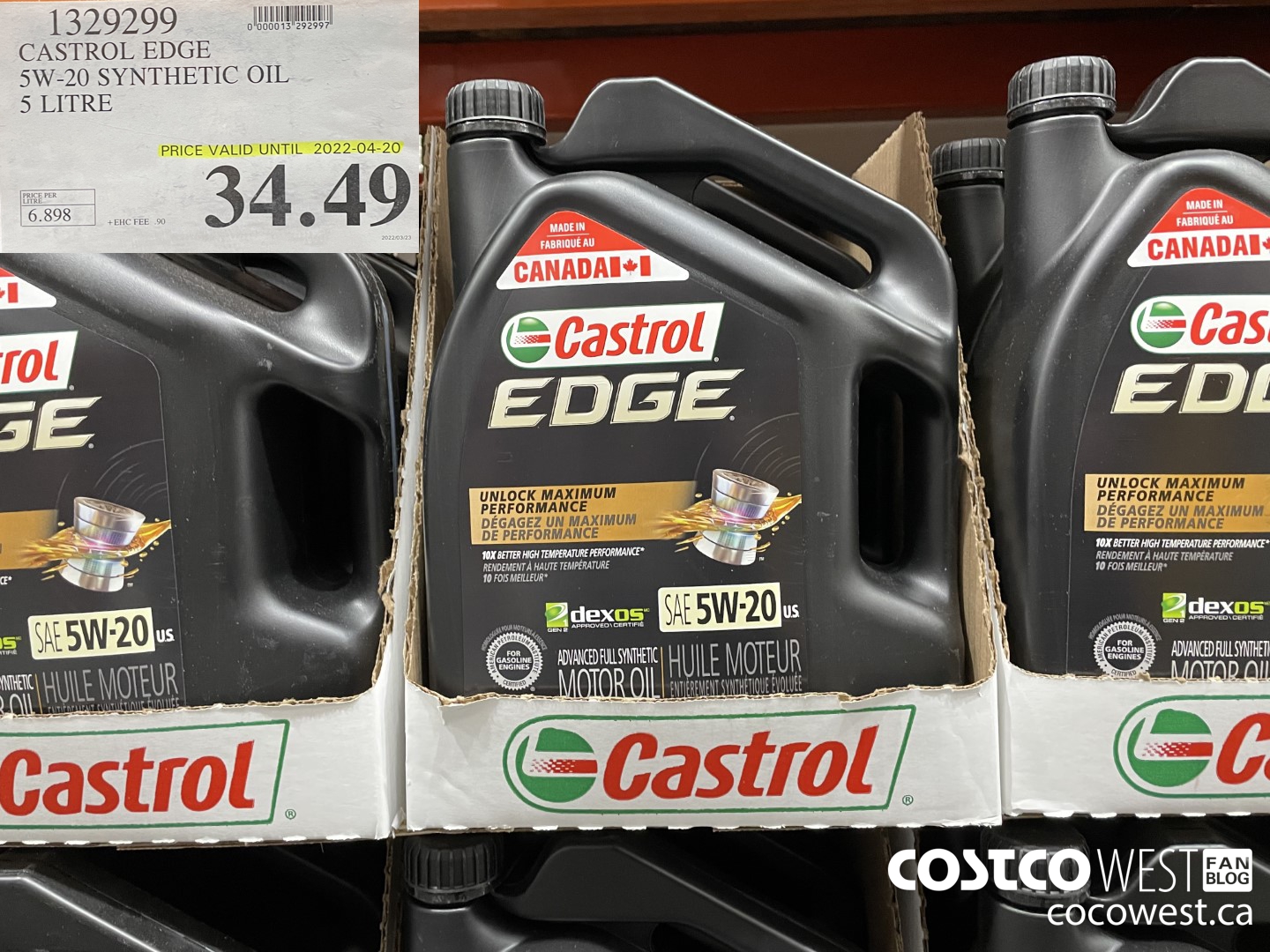 1329299 CASTROL EDGE 5W20 5 LITRE (EXPIRES ON 2022-04-20) $34.49