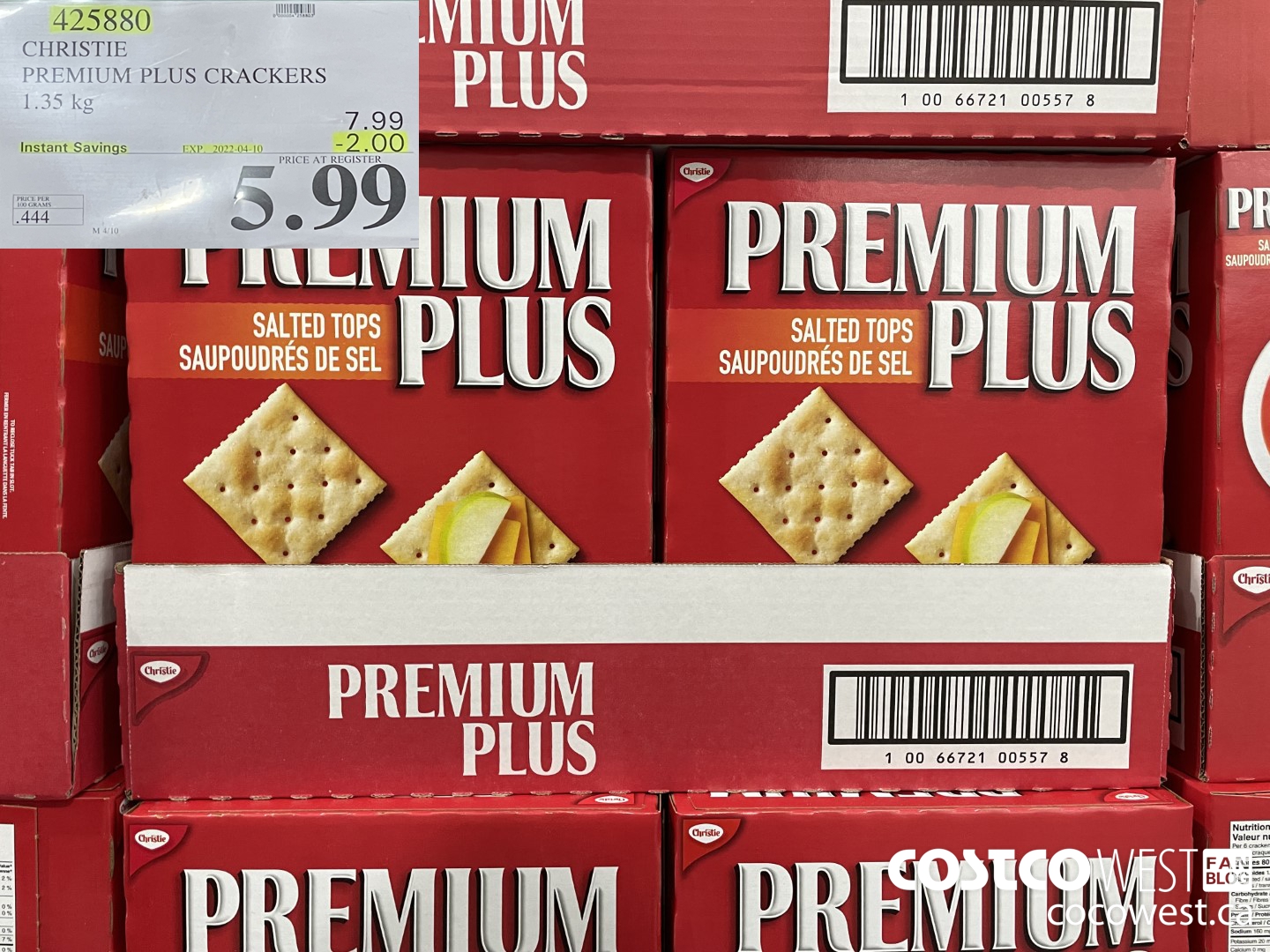 425880 CHRISTIE PREMIUM PLUS CRACKERS 1.35 kg ($2.00 INSTANT SAVINGS EXPIRES ON 2022-04-10) $5.99