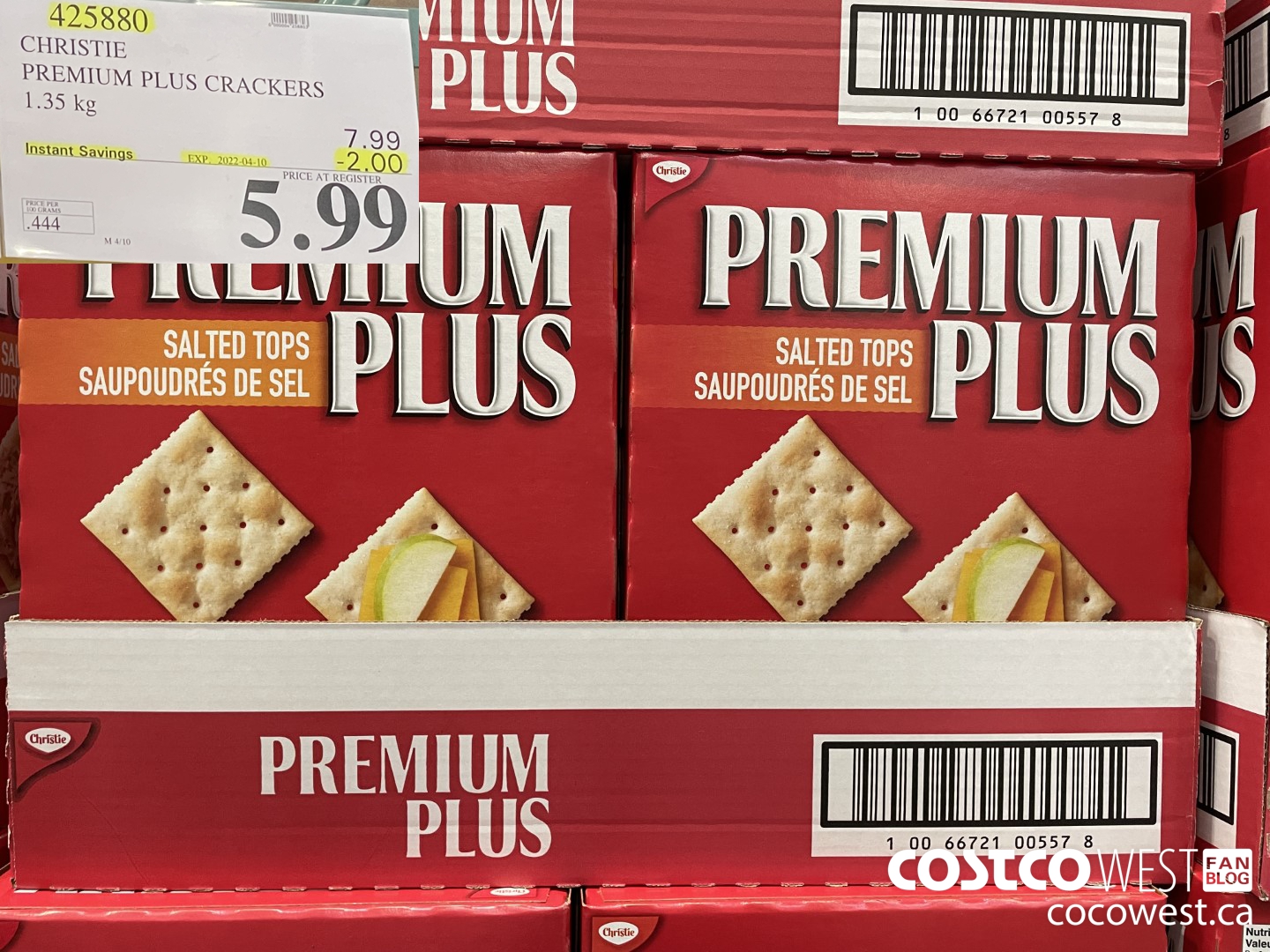 425880 CHRISTIE PREMIUM PLUS CRACKERS 1.35 kg ($2.00 INSTANT SAVINGS EXPIRES ON 2022-04-10) $5.99