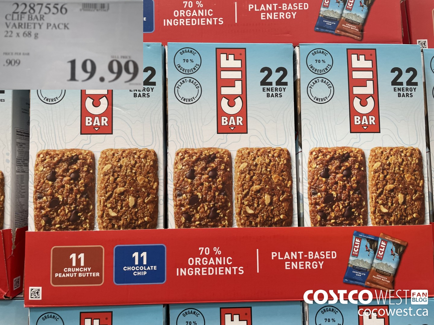 287556 CLIF BAR VARIETY PACK 22 X 68 G $19.99