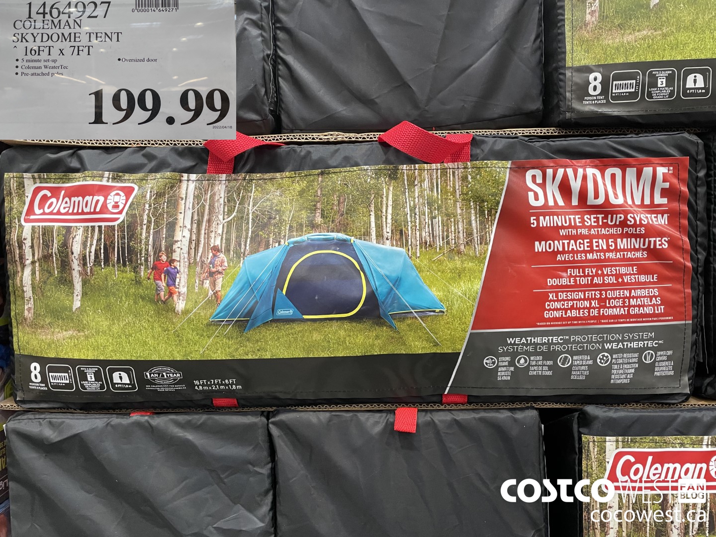1464927 COLEMAN SKYDOME TENT 16 FT x 7 FT $199.99