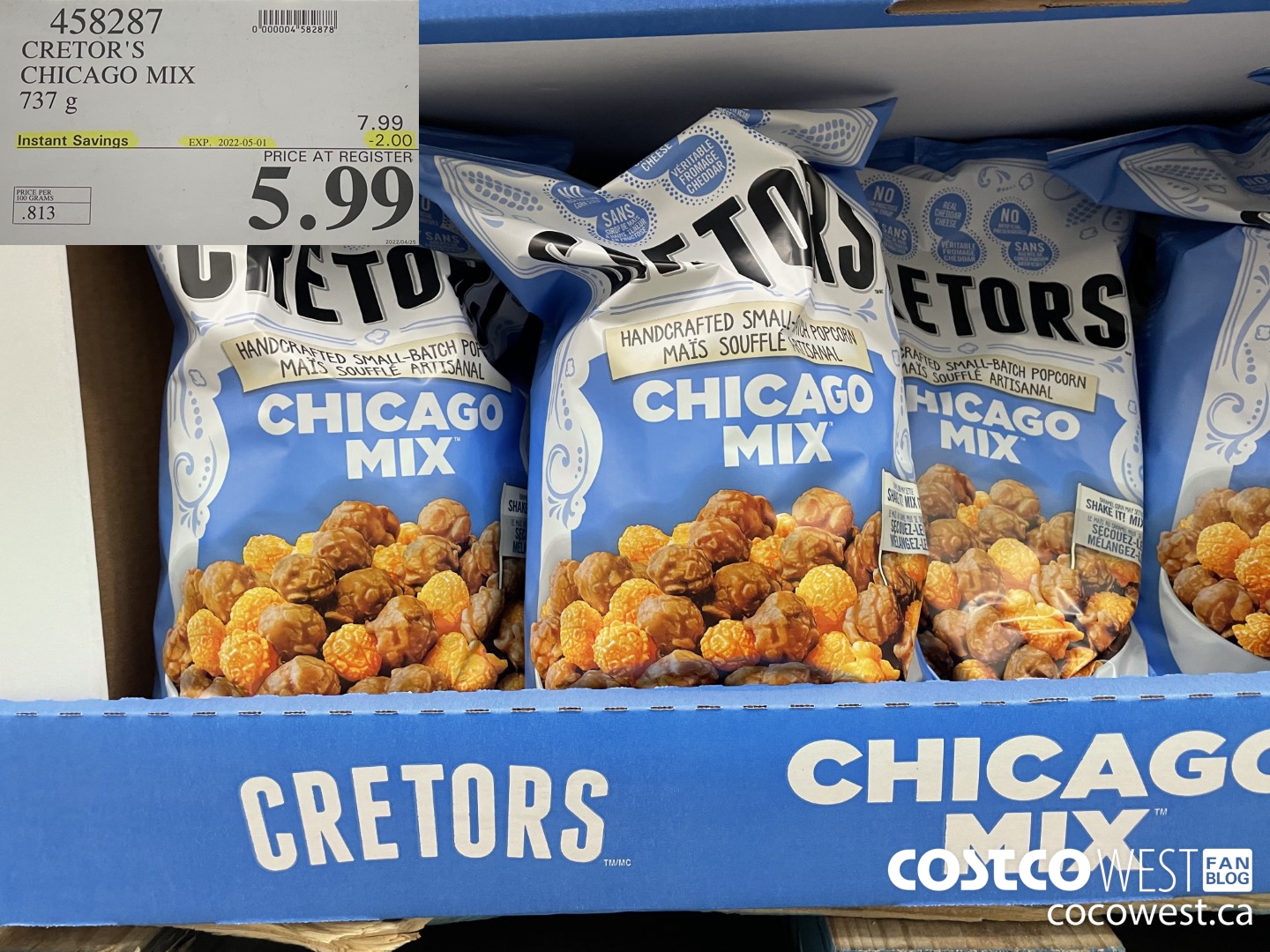 458287 CRETOR'S CHICAGO MIX 737 G ($2.00 INSTANT SAVINGS EXPIRES ON 2022-05-01) $5.99