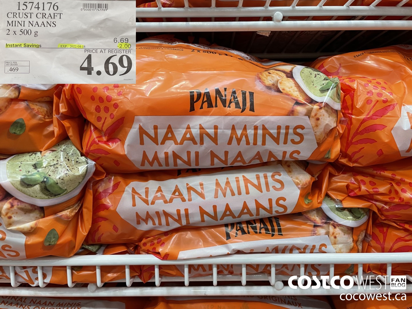 1574176 CRUST CRAFT MINI NAANS 2 x 500 g ($2.00 INSTANT SAVINGS EXPIRES ON 2022-04-18) $4.69