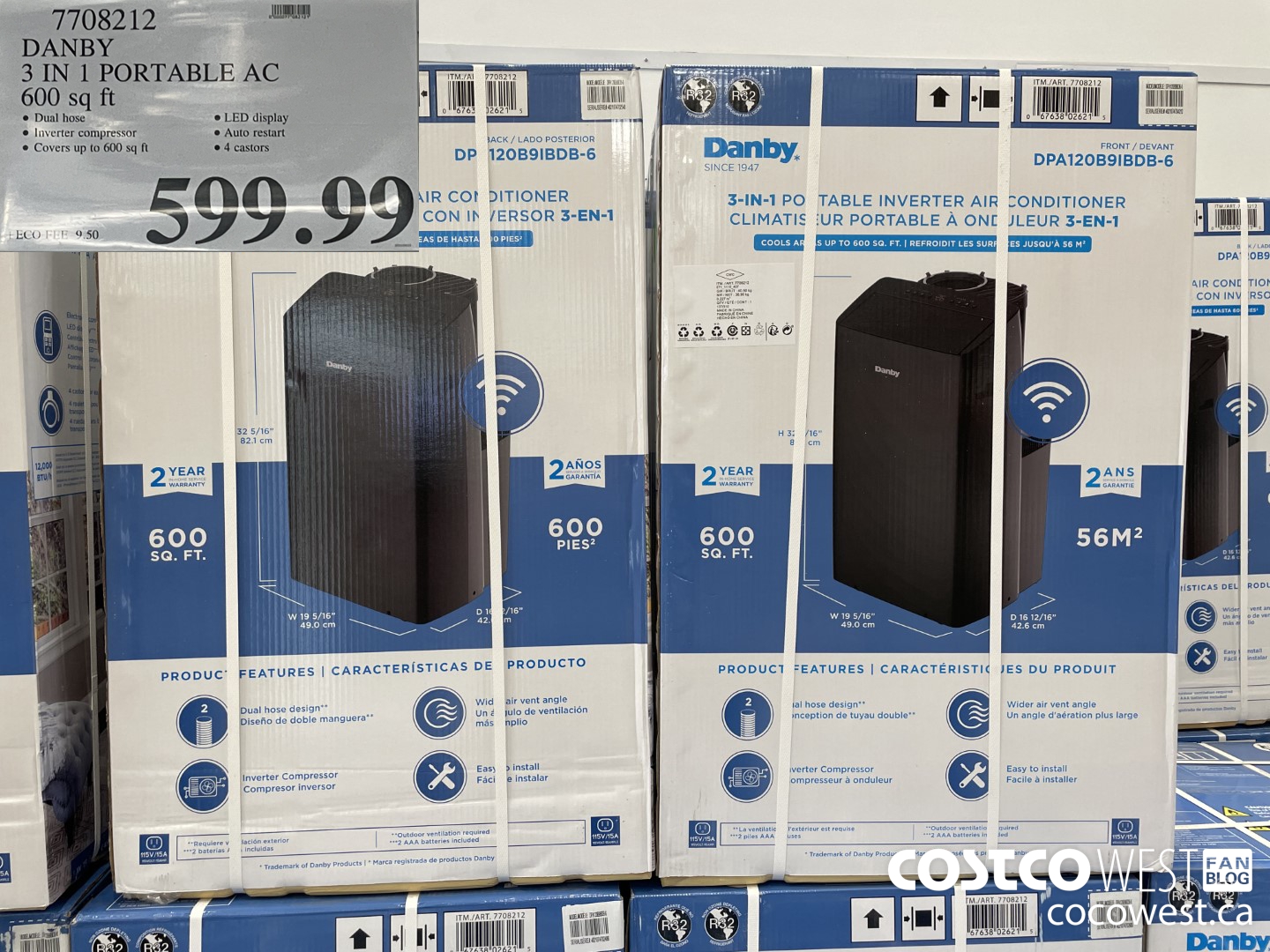 7708212 DANBY 3 IN 1 PORTABLE AC 600 sq ft $599.99