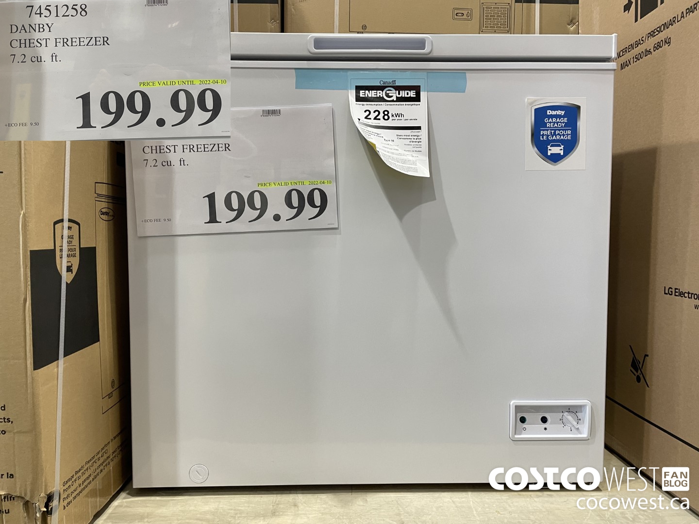7451258 DANBY CHEST FREEZER 7.2 cu. ft.  (EXPIRES ON 2022-04-10) $199.99