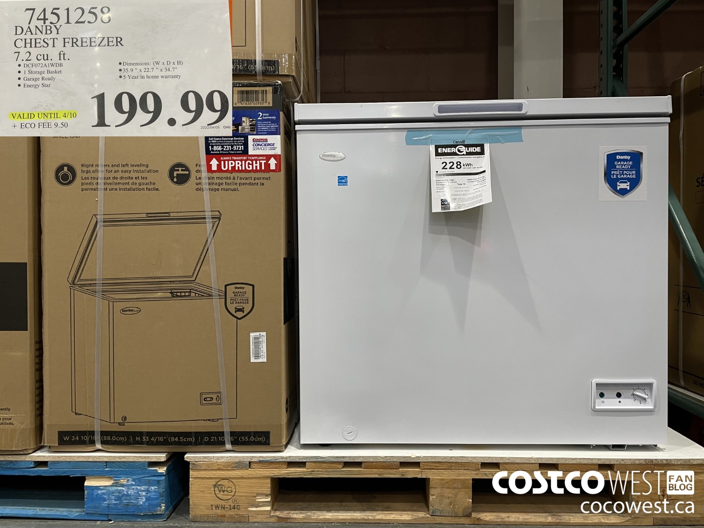 7451258 DANBY CHEST FREEZER 7.2 cu. ft.  (EXPIRES ON 2022-04-10) $199.99