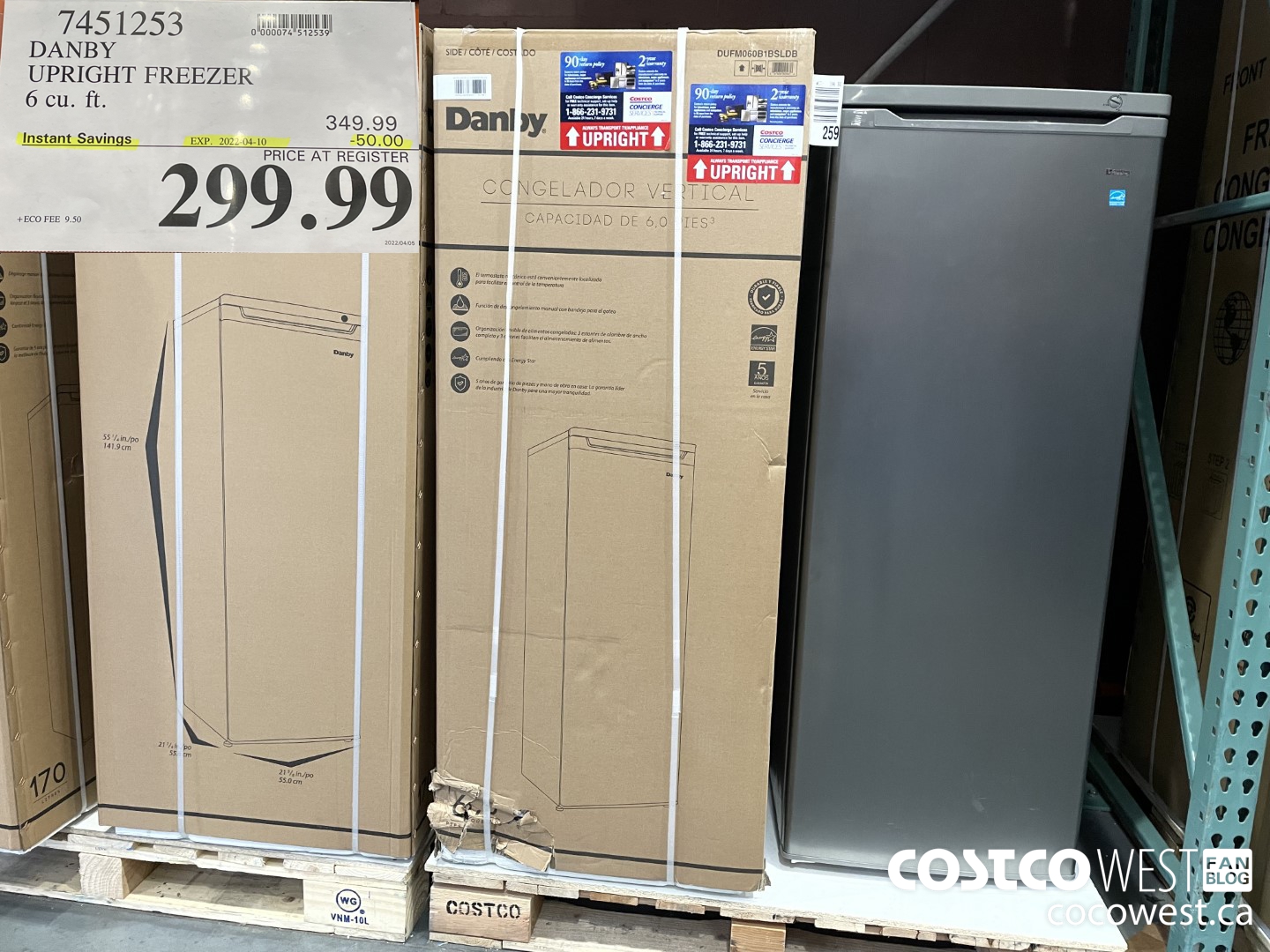 7451253 DANBY UPRIGHT FREEZER 6 cu. ft. ($50.00 INSTANT SAVINGS EXPIRES ON 2022-04-10) $299.99