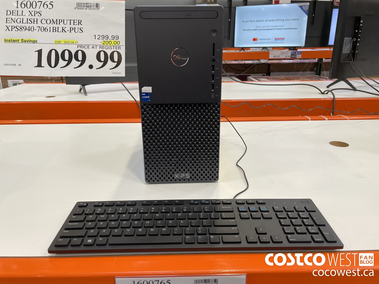 1600765 DELL XPS ENGLISH COMPUTER XPS8940-7061BLK-PUS ($200.00 INSTANT SAVINGS EXPIRES ON 2022-04-17) $1099.99