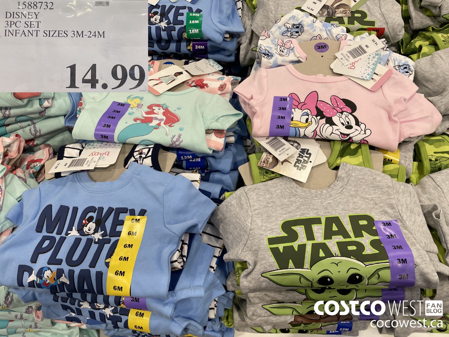 1588732 DISNEY 3PC SET INFANT SIZES 3M-24M $14.99