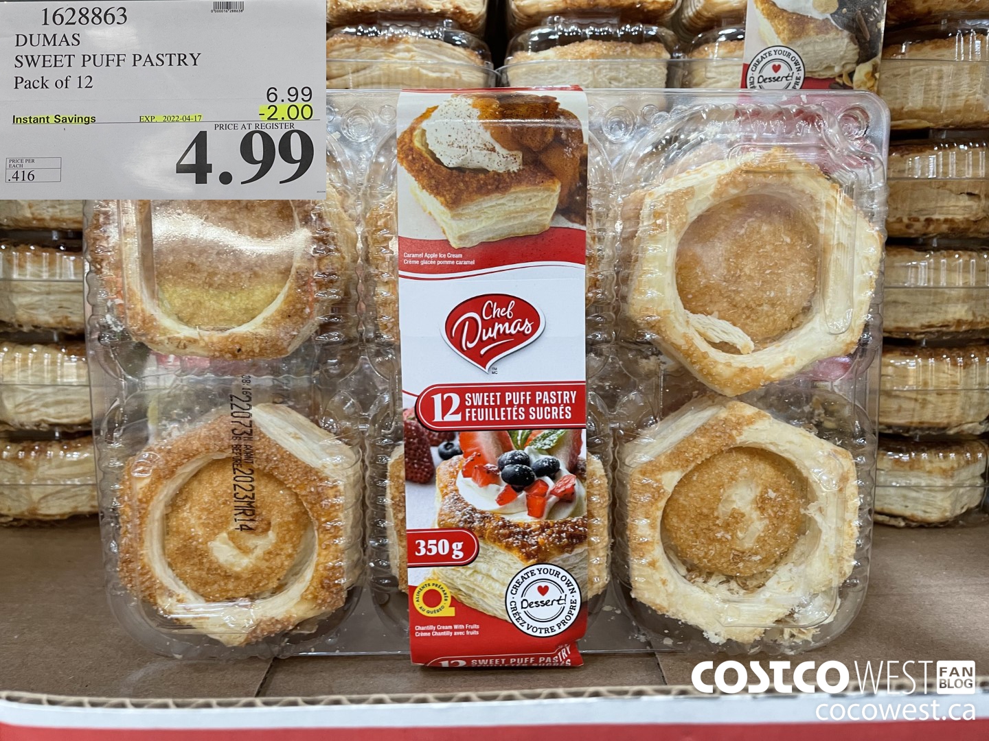 1628863 DUMAS SWEET PUFF PASTRY Pack of 12 ($2.00 INSTANT SAVINGS EXPIRES ON 2022-04-17) $4.99