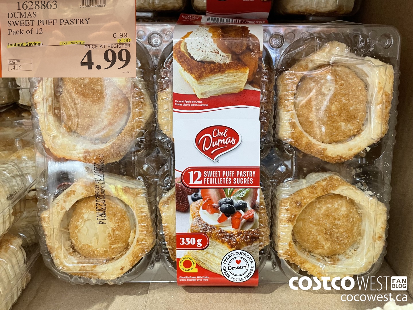 1628863 DUMAS SWEET PUFF PASTRY Pack of 12 ($2.00 INSTANT SAVINGS EXPIRES ON 2022-04-24) $4.99