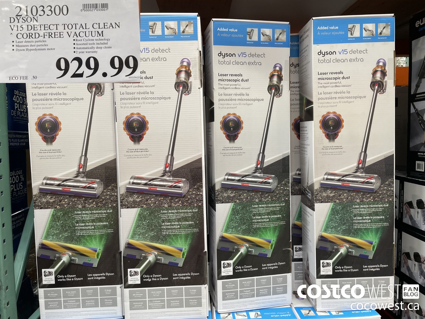 2103300 DYSON V15 DETECT TOTAL CLEAN CORD-FREE VACUUM $929.99