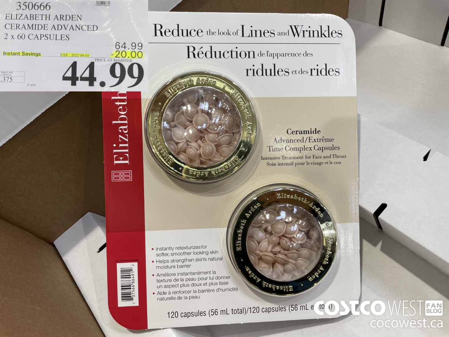 350666 ELIZABETH ARDEN CERAMIDE ADVANCED 2 X 60 CAPSULES ($20.00 INSTANT SAVINGS EXPIRES ON 2022-04-03) $44.99