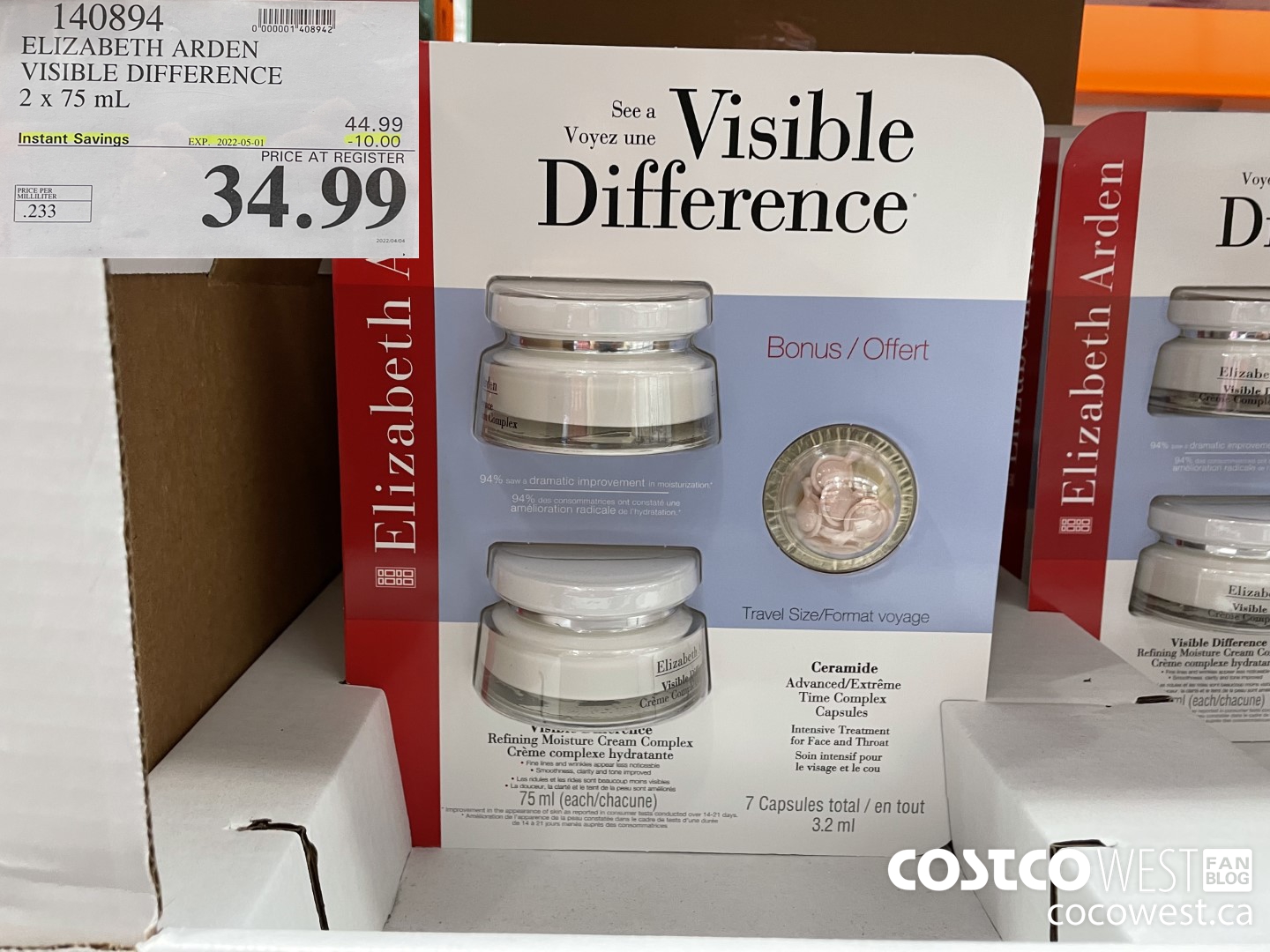 140894 ELIZABETH ARDEN VISIBLE DIFFERENCE 2 x 75 mL ($10.00 INSTANT SAVINGS EXPIRES ON 2022-05-01) $34.99