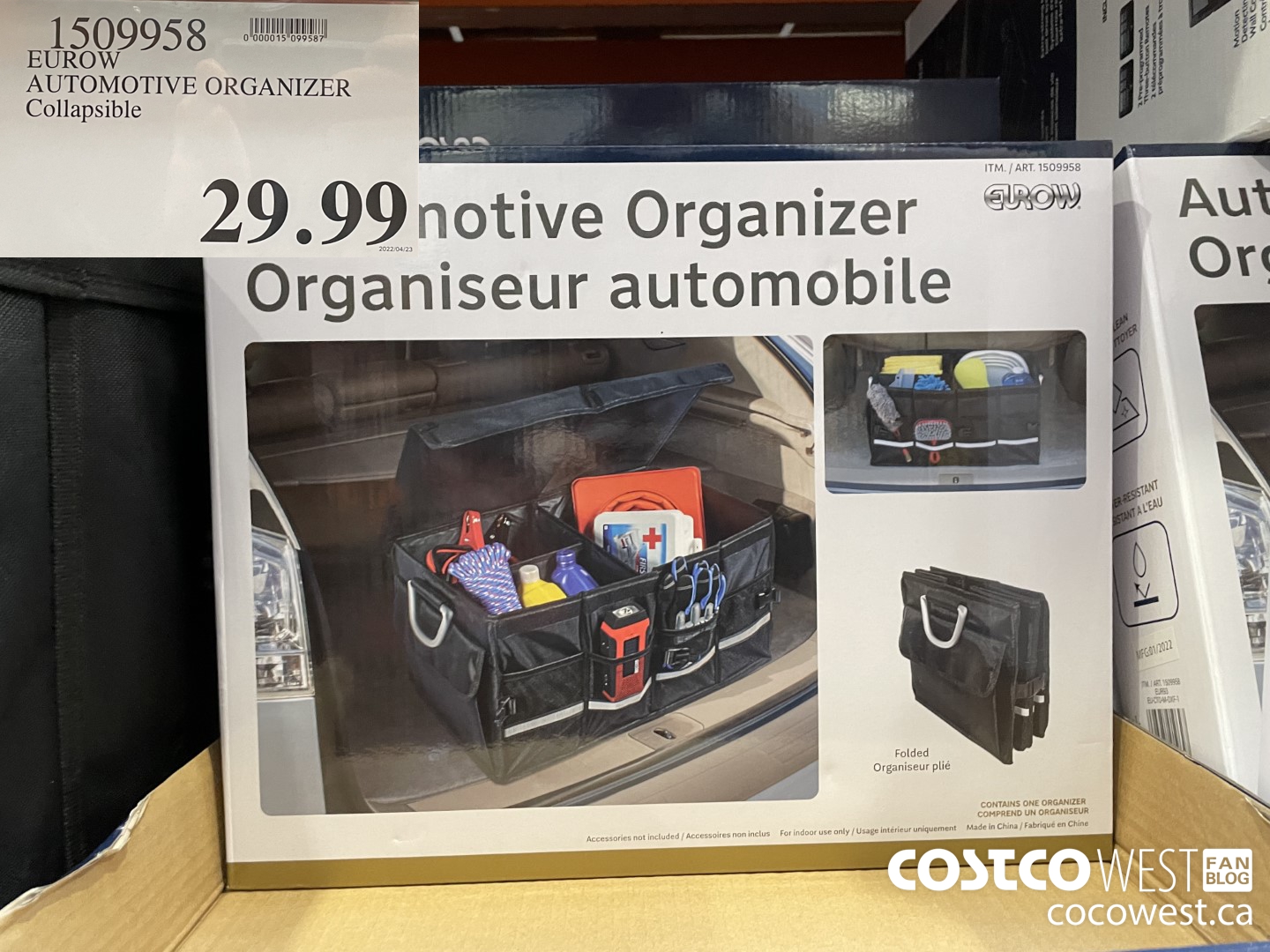 1509958 EUROW AUTOMOTIVE ORGANIZER COLLAPSIBLE $29.99