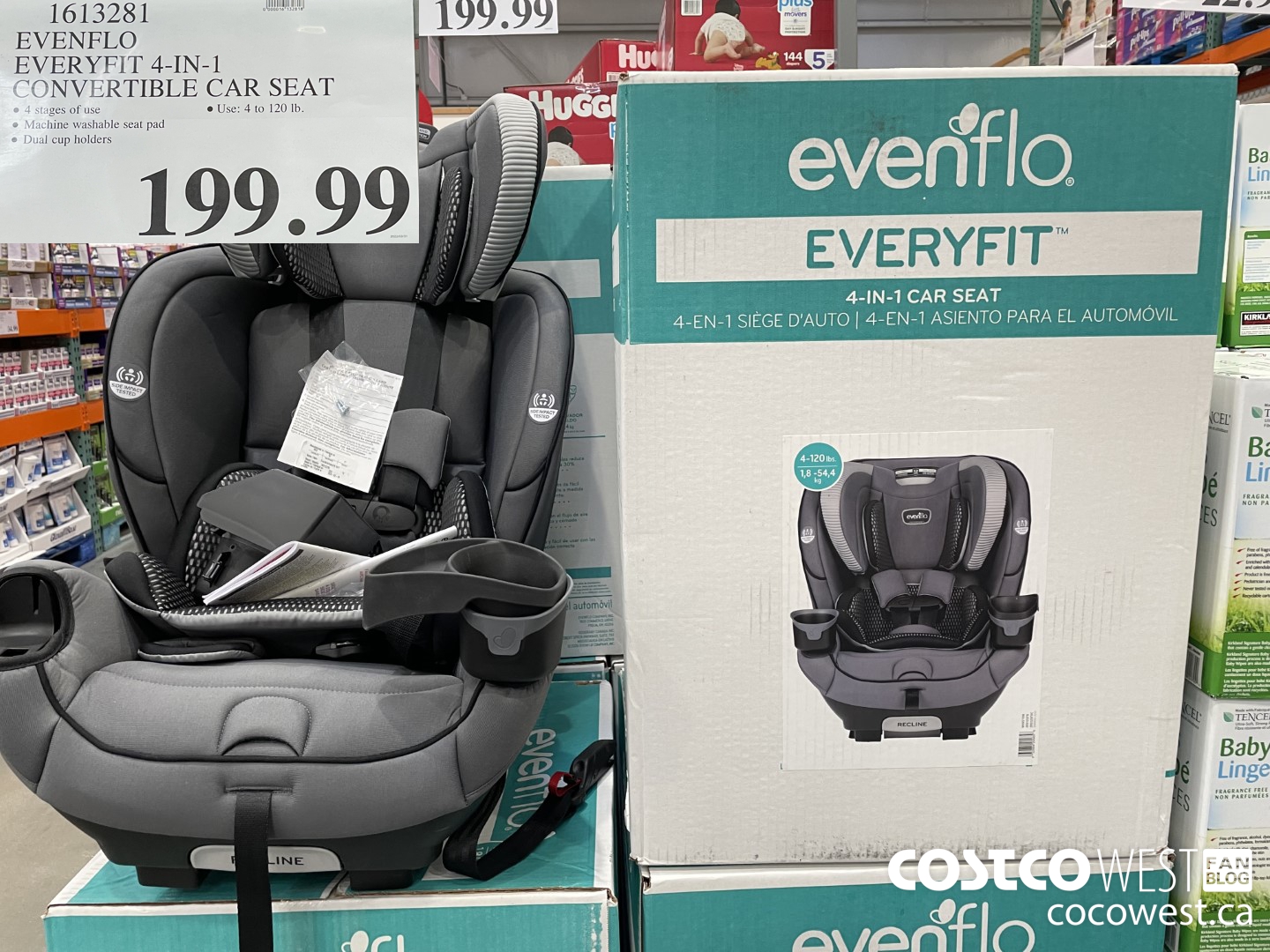 1613281 EVENFLO EVERYFIT 4-IN-1 CONVERTIBLE CAR SEAT $199.99