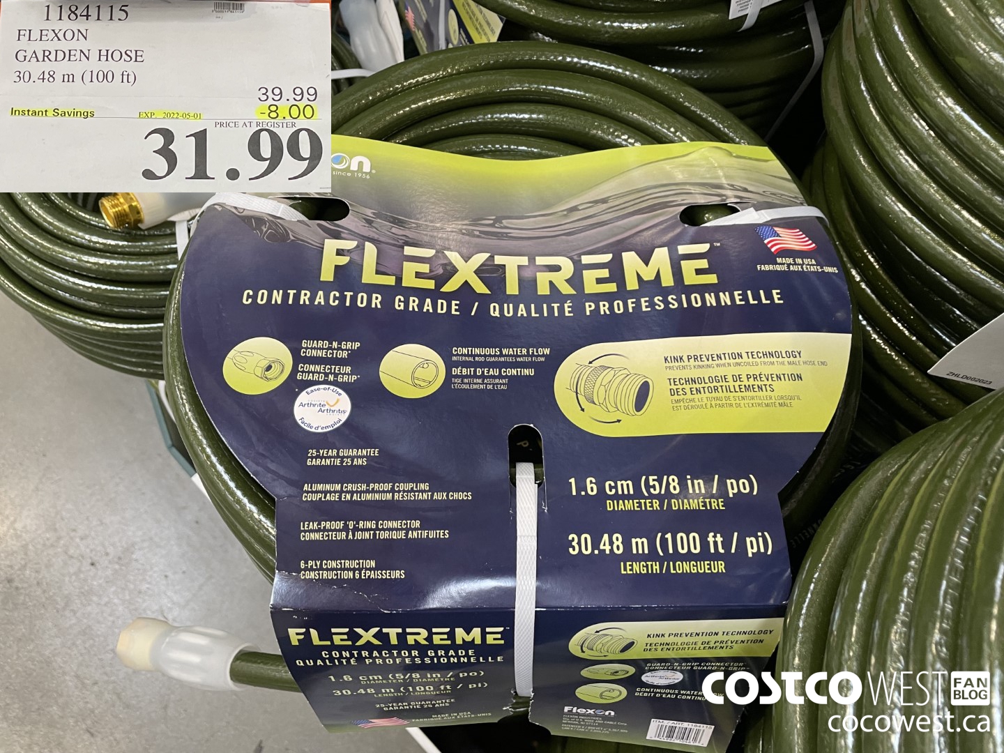 1184115 FLEXON GARDEN HOSE 30.48 M (100 FT) ($8.00 INSTANT SAVINGS EXPIRES ON 2022-05-01) $31.99