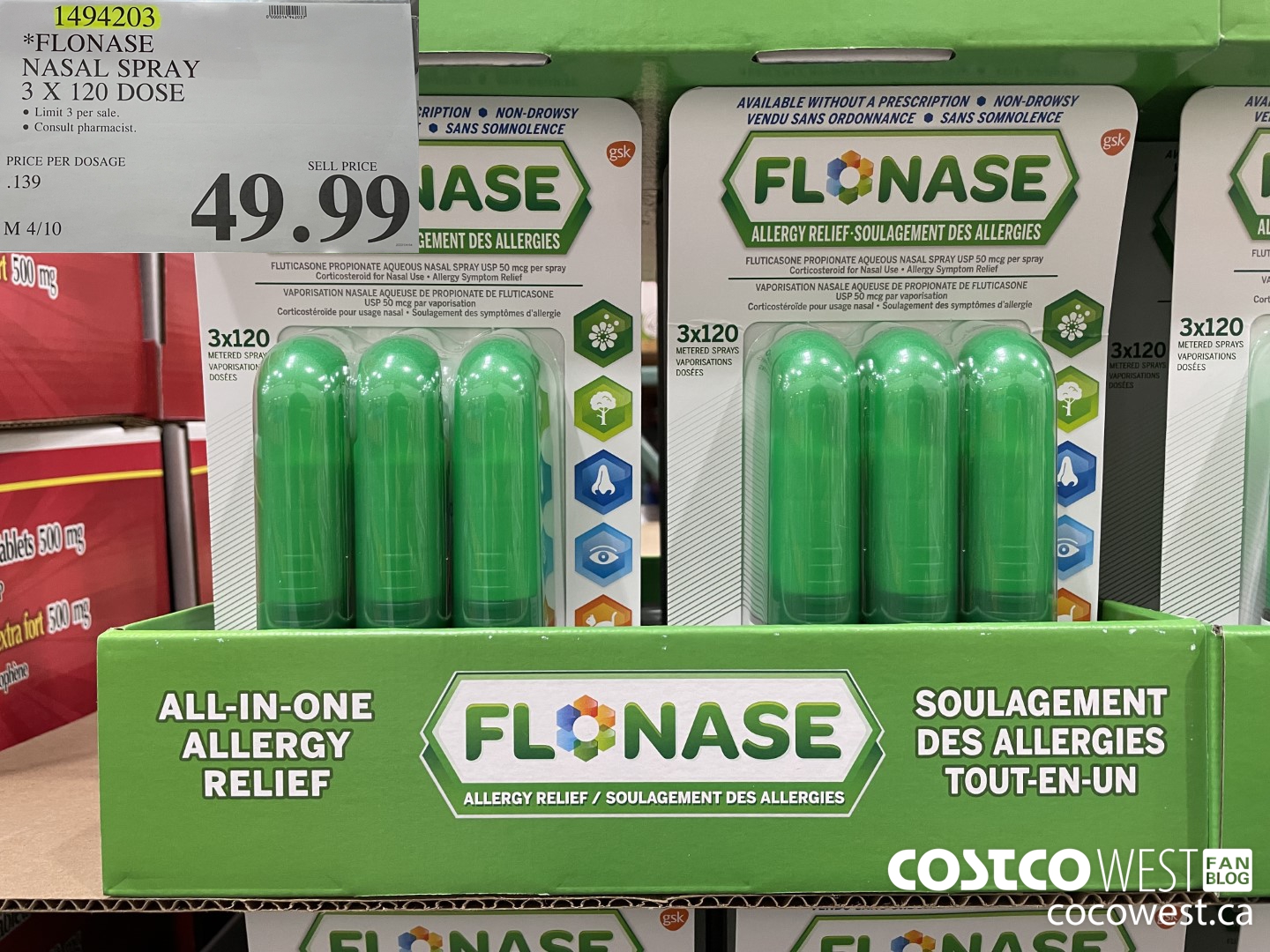 1494203 FLONASE NASAL SPRAY 3 X 120 DOSE $49.99