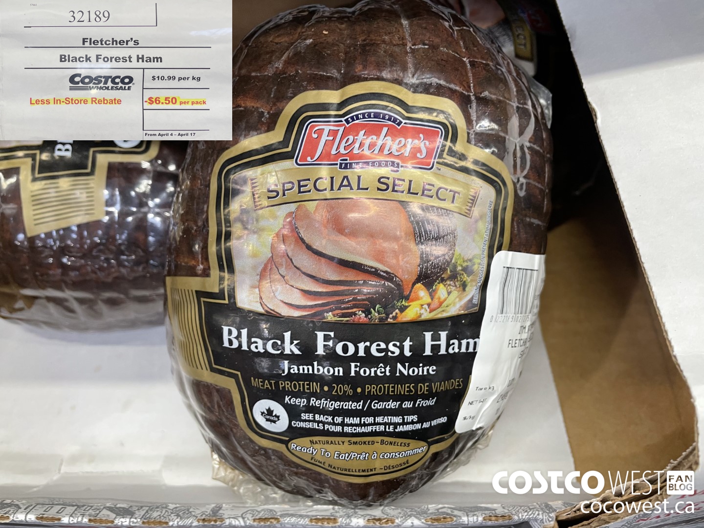 32189 Fletcher’s Black Forest Ham ($6.50 INSTANT SAVINGS EXPIRES ON 2022-04-17) $10.99