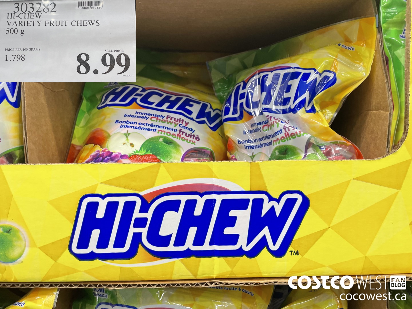 303282 HI-CHEW VARIETY FRUIT CHEWS 500 g $8.99