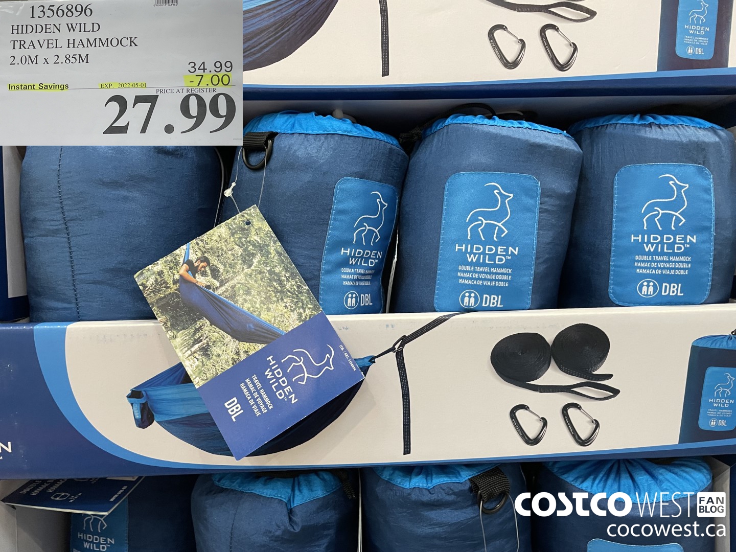 1356896 HIDDEN WILD TRAVEL HAMMOCK 2.0M x 2.85M ($7.00 INSTANT SAVINGS EXPIRES ON 2022-05-01) $27.99