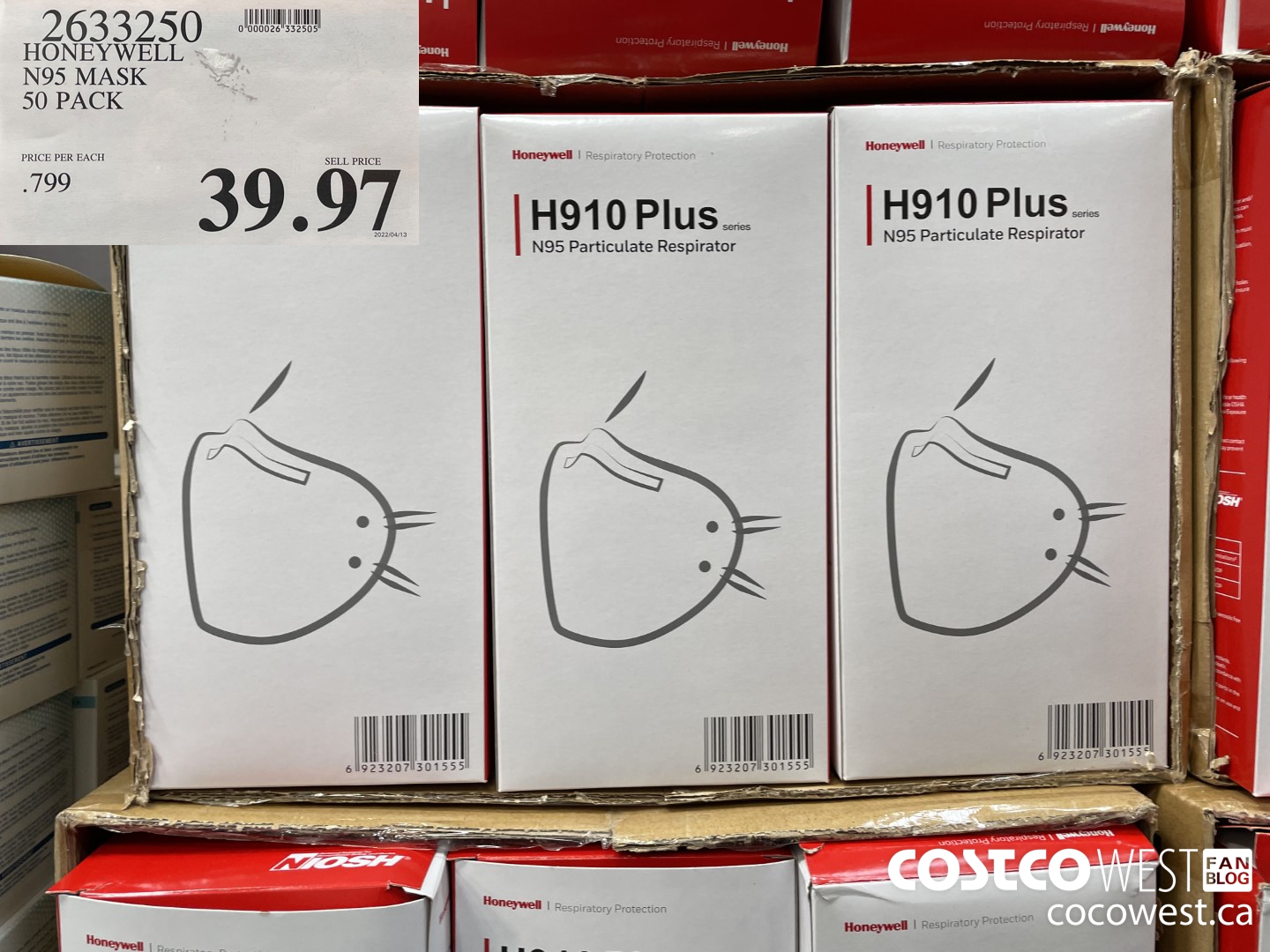 2633250 HONEYWELL N95 MASK 50PK $39.97