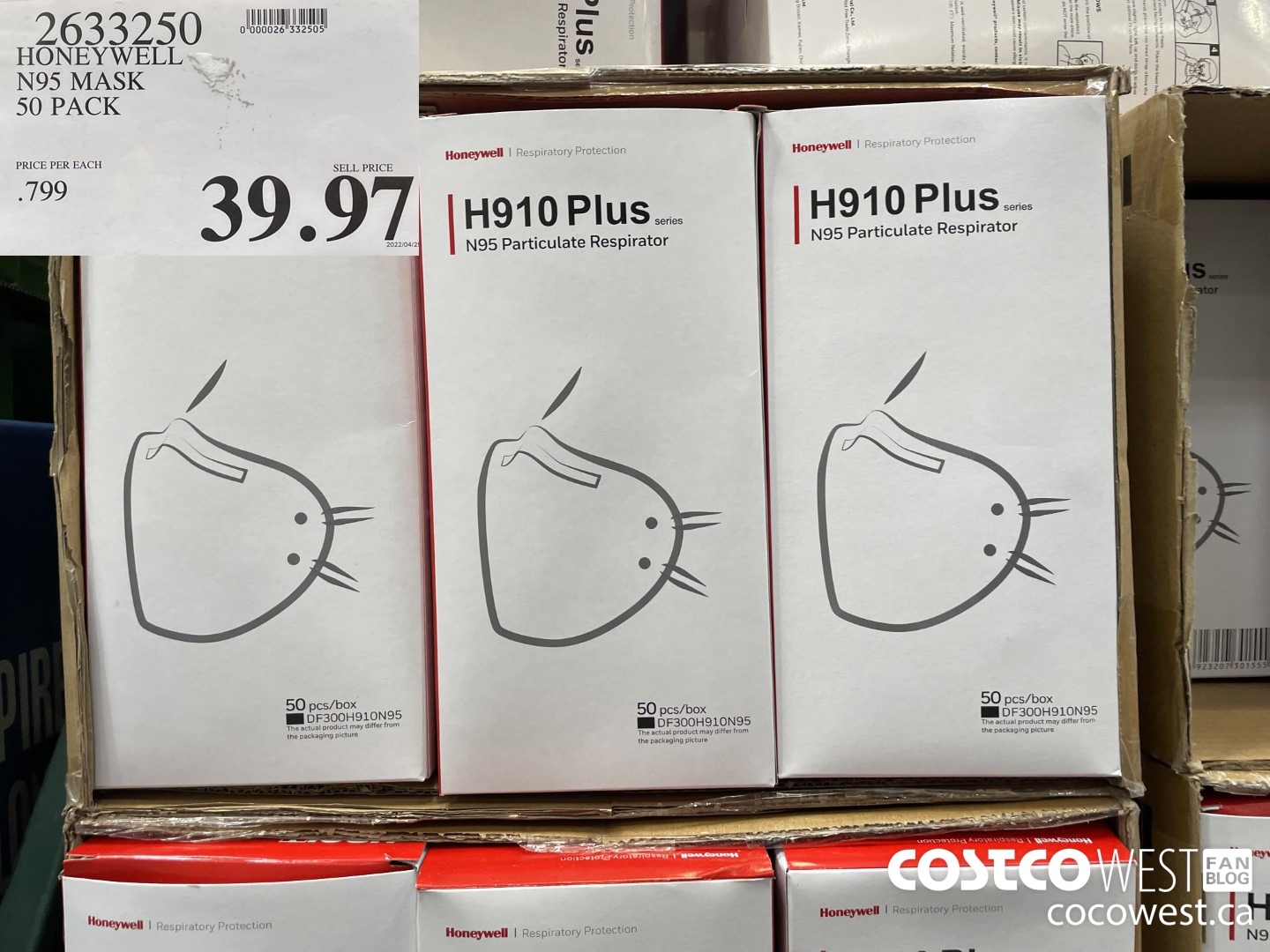 2633250 HONEYWELL N95 MASK 50 PACK $39.97