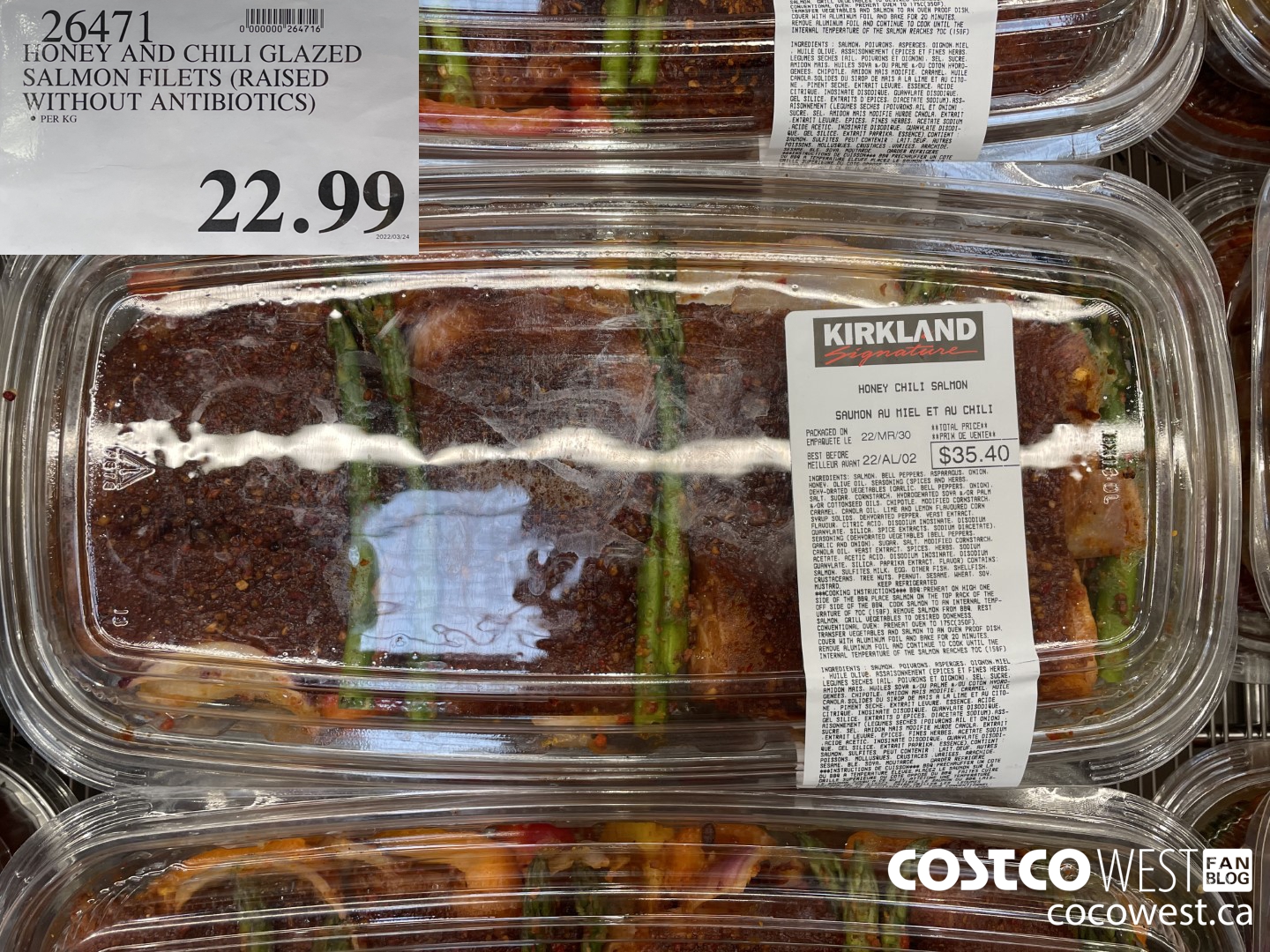 26471 HONEY AND CHILI GLAZED SALMON FILETS (RAISED WITHOUT ANTIBIOTICS)  $22.99