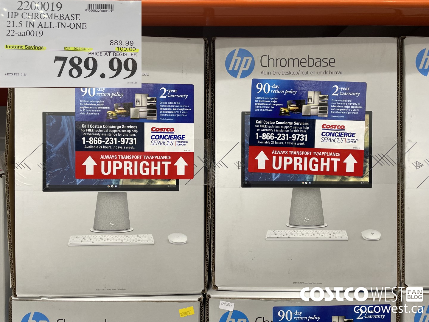 2200019 HP CHROMEBASE 21.5 IN ALL-IN-ONE 22-aa0019 ($100.00 INSTANT SAVINGS EXPIRES ON 2022-04-12) $789.99