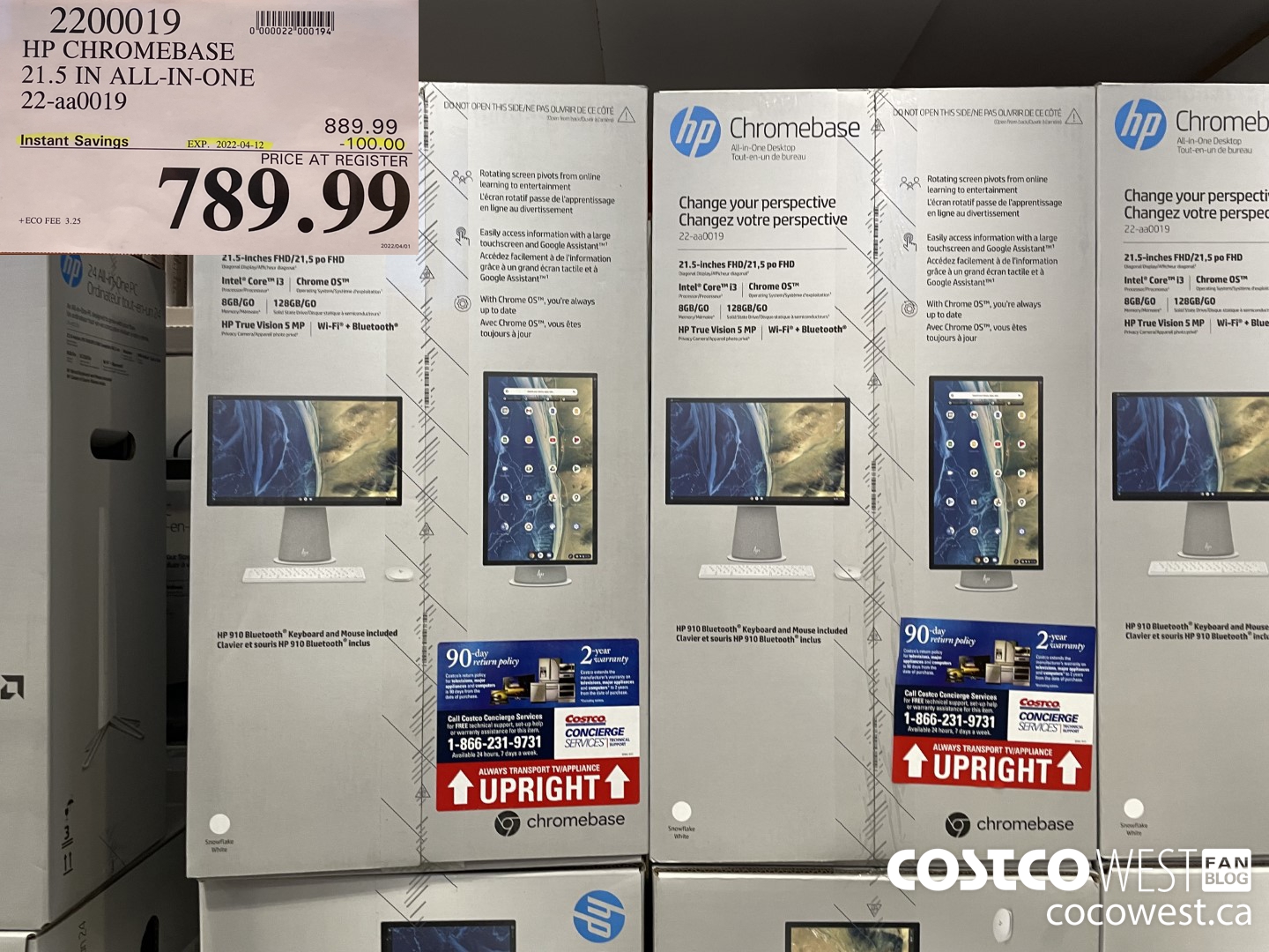 2200019 HP CHROMEBASE 21.5 IN ALL-IN-ONE 22-aa0019 ($100.00 INSTANT SAVINGS EXPIRES ON 2022-04-12) $789.99