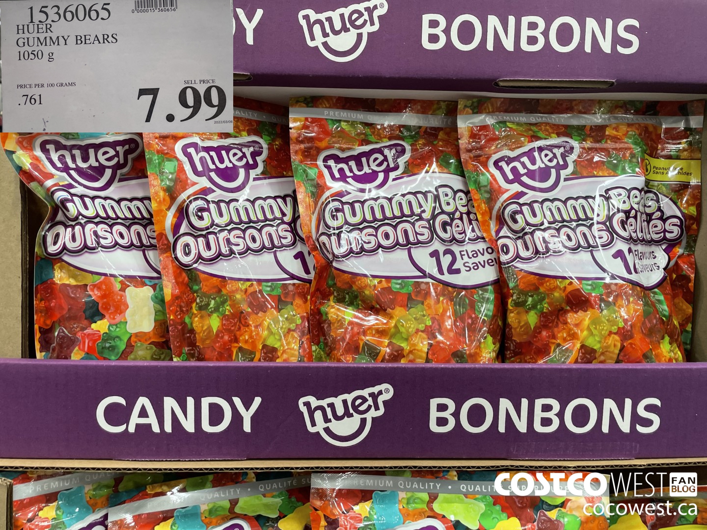 1536065 HUER GUMMY BEARS 1050 g $7.99