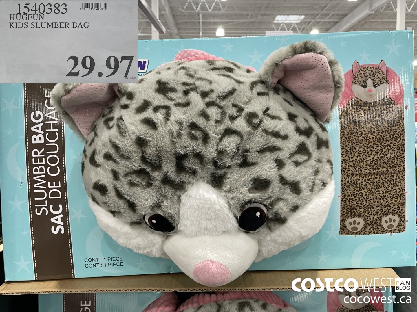 1540383 HUGFUN KIDS SLUMBER BAG  $29.97