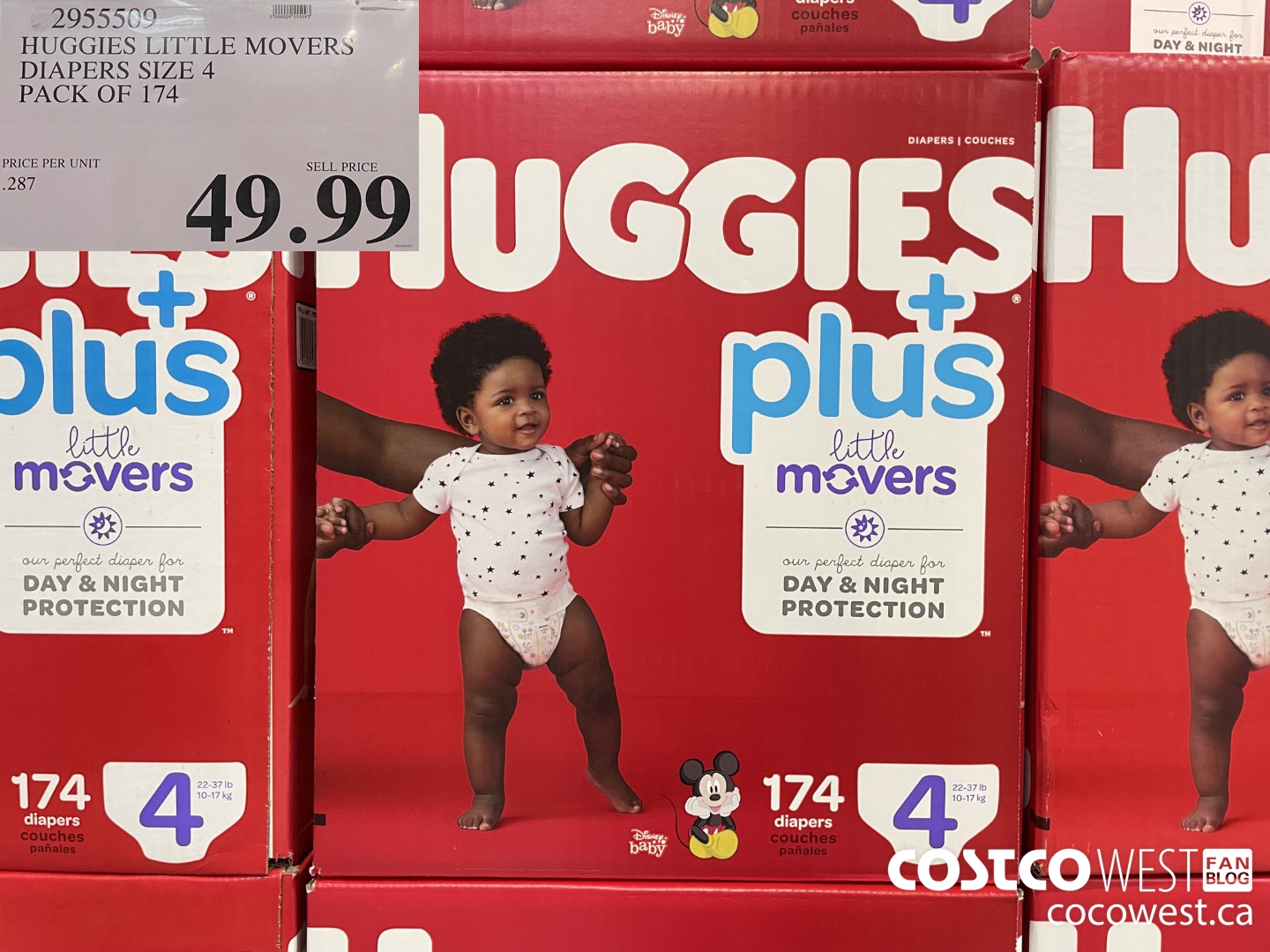 2955509 HUGGIES LITTLE MOVERS DIAPERS SIZE 4 PACK OF 174 $49.99