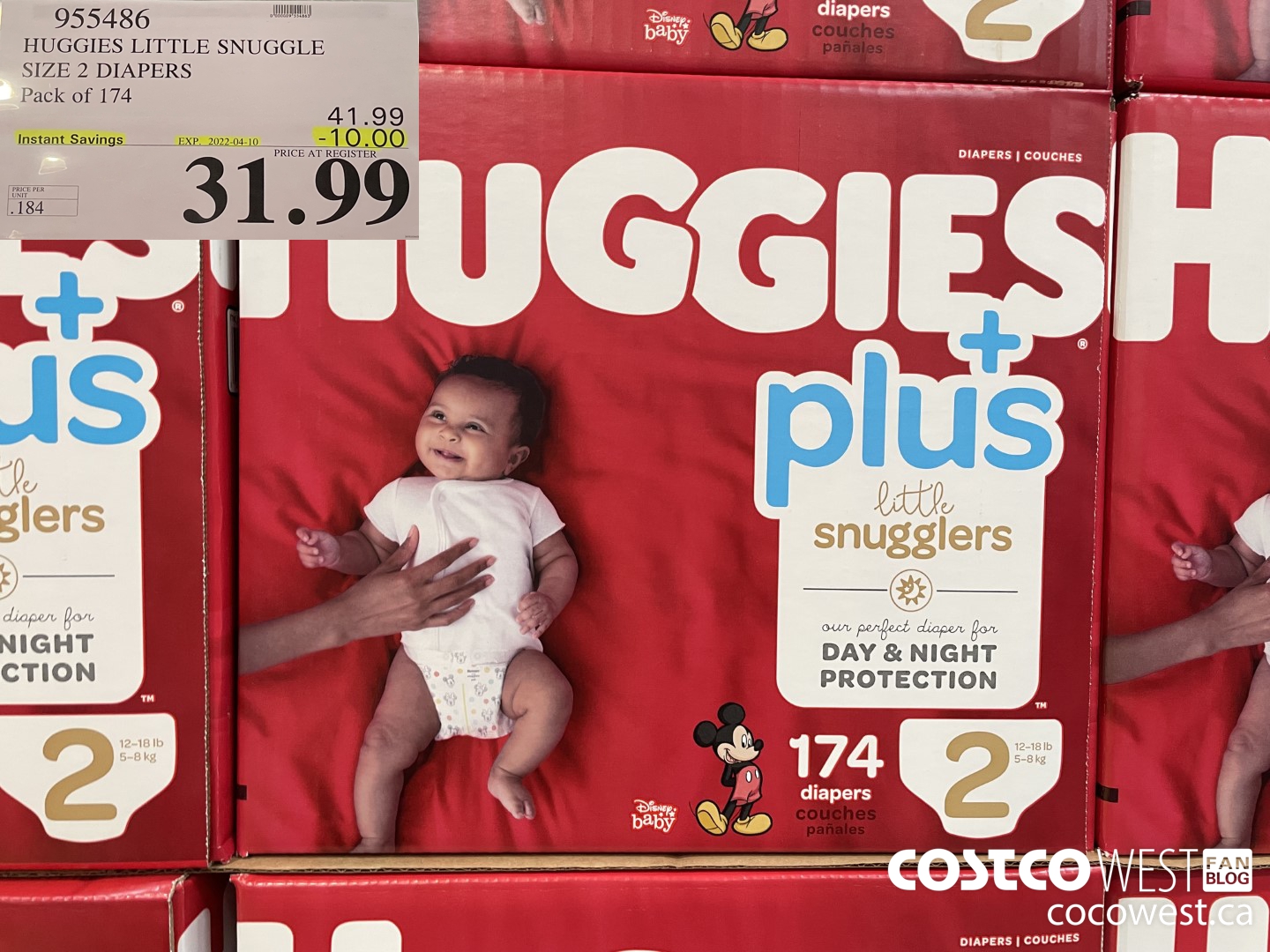 955486 HUGGIES LITTLE SNUGGLE SIZE 2 DIAPERS PACK OF 174 ($10.00 INSTANT SAVINGS EXPIRES ON 2022-04-10) $31.99