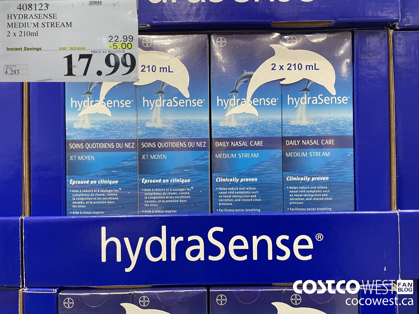 408123 HYDRASENSE MEDIUM STREAM 2 x 210 ml ($5.00 INSTANT SAVINGS EXPIRES ON 2022-05-01) $17.99