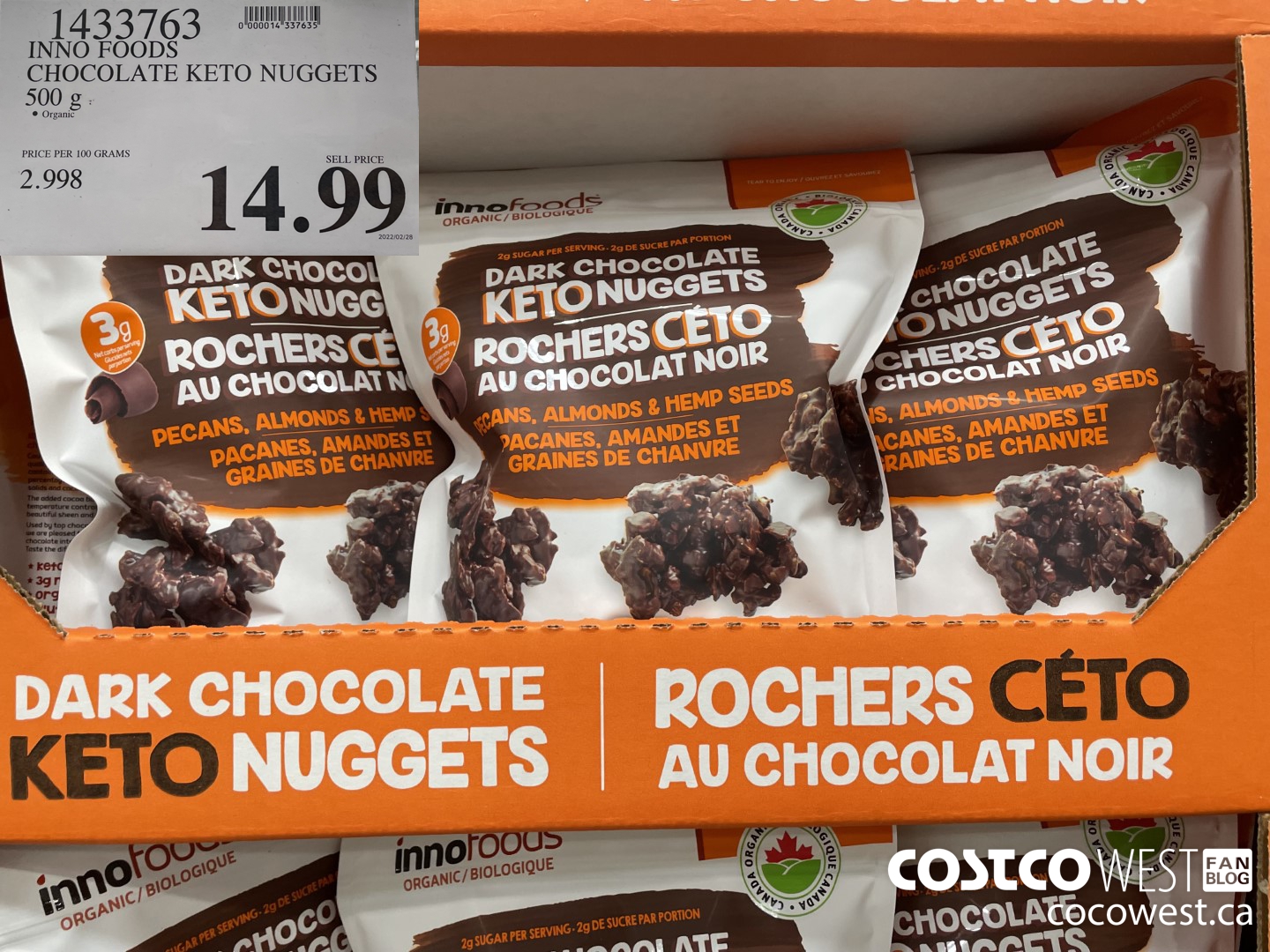 1433763 INNO FOODS CHOCOLATE KETO NUGGETS 500 g $14.99